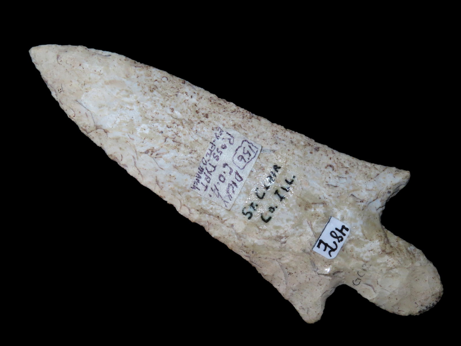 6 5/16" Turkey Tail (Hebron Style), Dickey COA, foundin St Clair County Illinois, Ex Fred Marsh Coll (1 of 8)