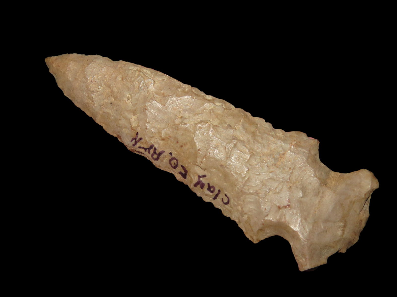3 7/16" Chert Cupp, Clay Co. ARK, EX George Robertson Coll.: 3 7/16" Chert Cupp, Clay Co. ARK, EX George Robertson Coll.