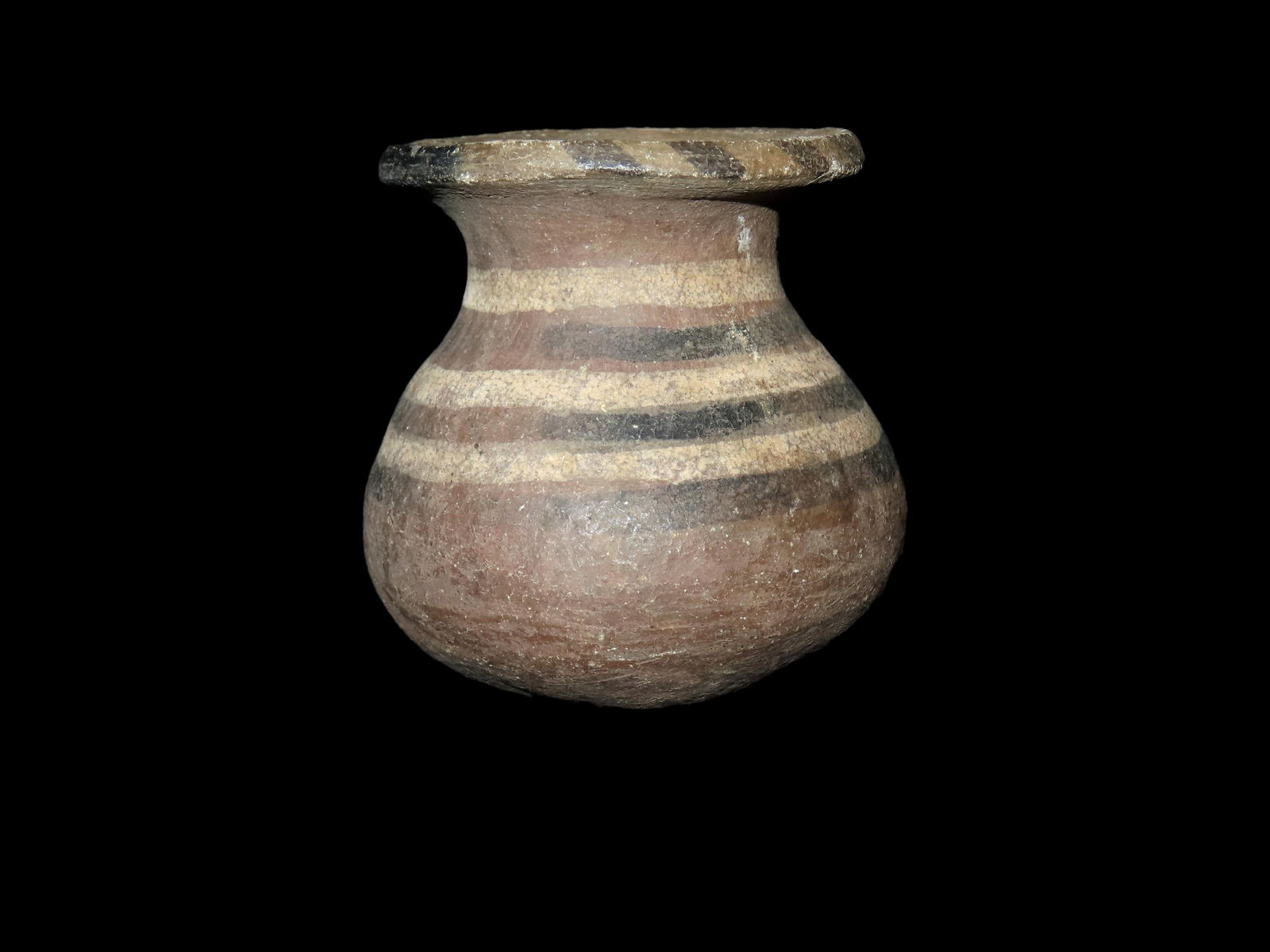 3 5/8" Pre-Colombian Painted Vessel, found in South America: 3 5/8" Pre-Colombian Painted Vessel, found in South America