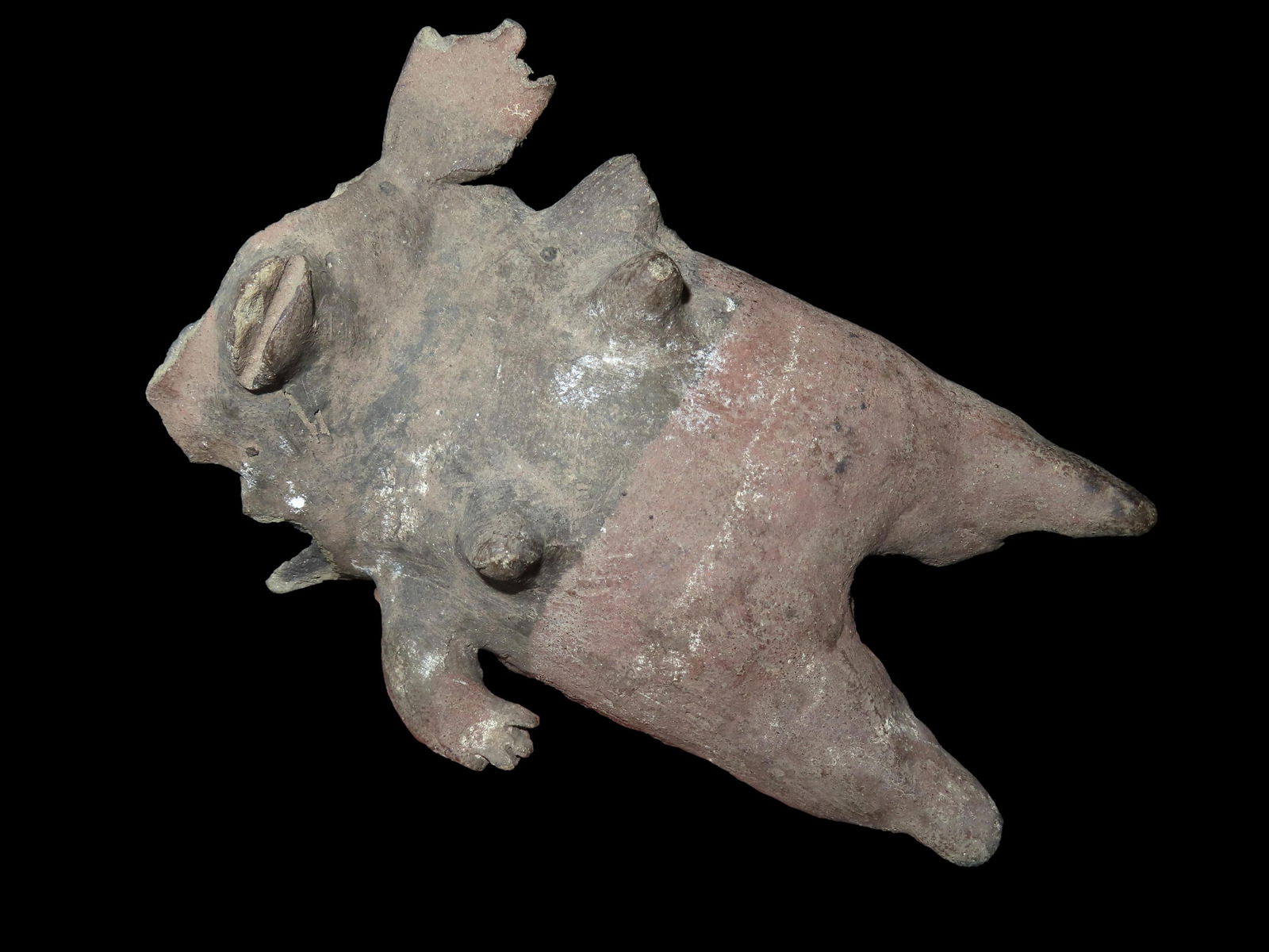 5 3/4" Pre-Colombian  Painted Pottery Human Effigy Vessel, found in Yucatan, South America in 1904 (1 of 9)