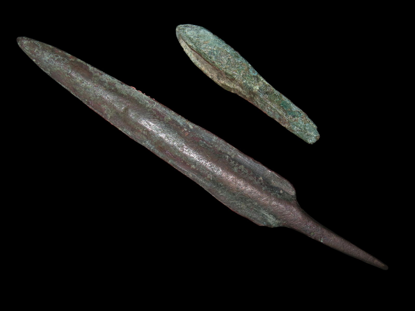 Lot of 2 Brass Spear Tips, found in Europe (1 of 3)