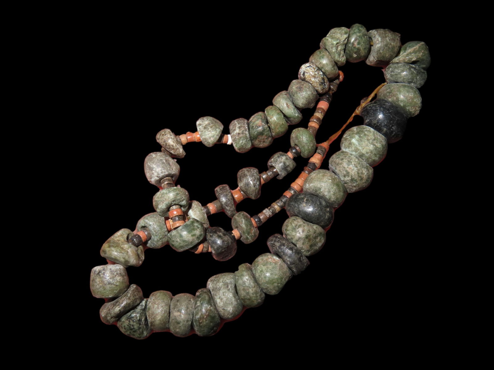 20" Strand of Pre-Colombian Jade and Stone Beads, found in South America (1 of 2)