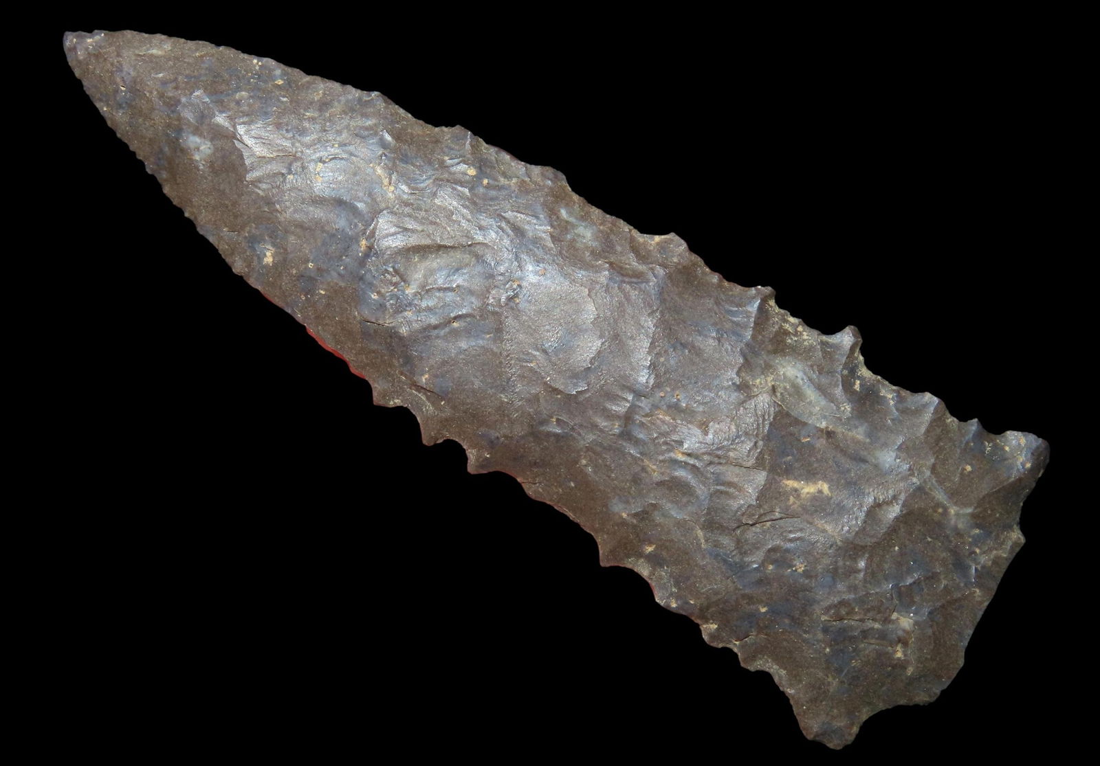 3 3/4" INCREDIBLE SERRATED KIRK FOUND IN LYON COUNTY KENTUCKY, HUGE EXAMPLE WITH DEADLY SERRATIONS, (1 of 6)