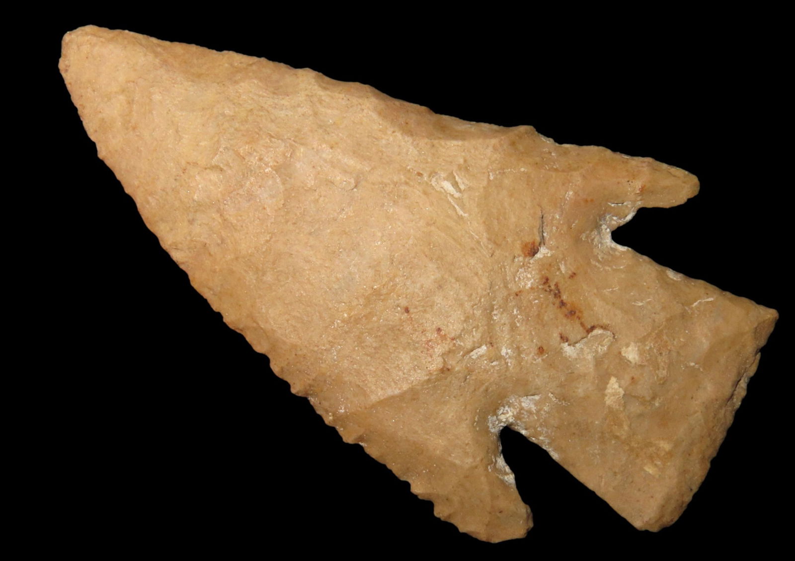 2 3/4" HARDIN FOUND IN NORTHERN ARKANSAS, WELL FLAKED EXAMPLE WITH GREAT DEPOSITS, INDIAN ARROWHEAD, (1 of 6)