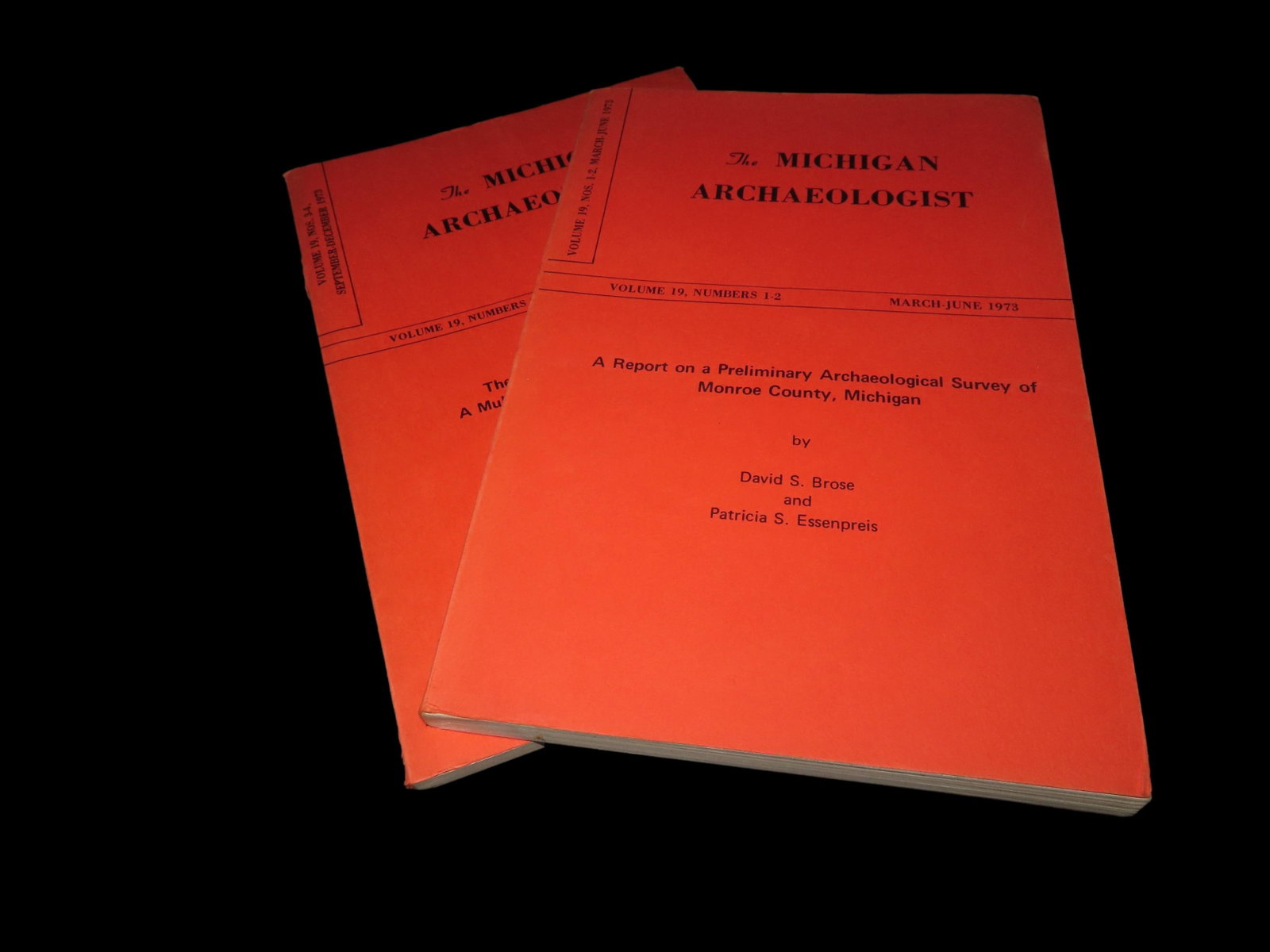 COMPLETE SET OF MICHIGAN ARCHAEOLOGIST JOURNALS FROM 1973, GREAT ARTICLES/PICS OF POINT TYPES,: COMPLETE SET OF MICHIGAN ARCHAEOLOGIST JOURNALS FROM 1973, GREAT ARTICLES/PICS OF POINT TYPES, BUTTERFLY BANNERSTONES, POTTERY, ETC.