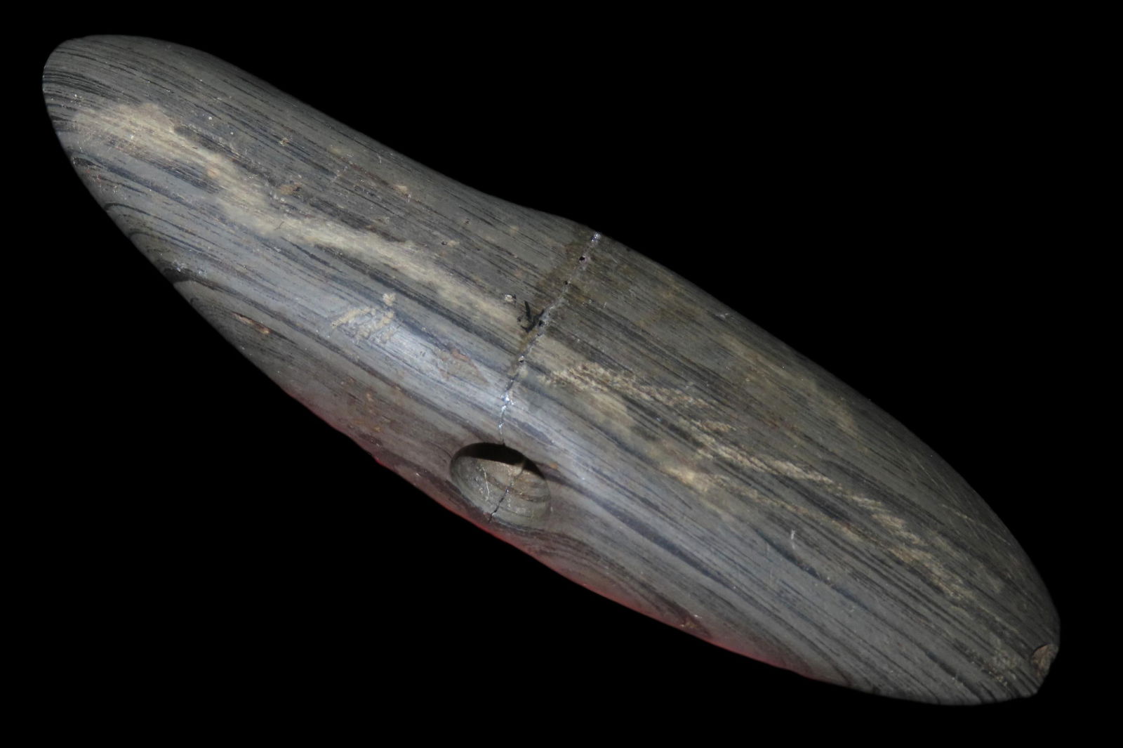 5 1/2" BANDED SLATE WING BANNERSTONE FOUND IN ROCK ISLAND COUNTY ILLINOIS, GREAT VIVID BANDING, (1 of 7)