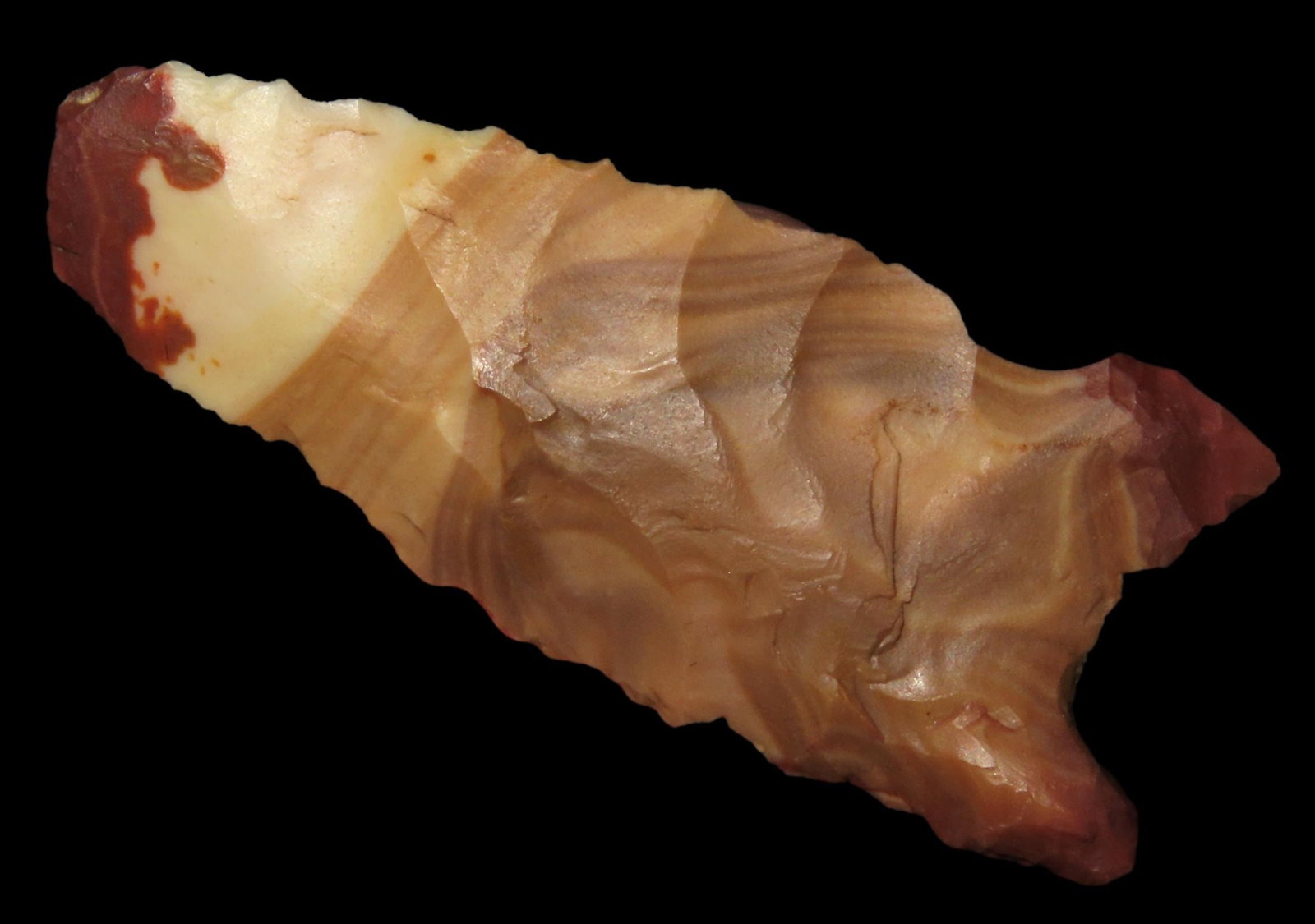 2 1/8" SUPER COLORFUL PALEO PLAINVIEW, LINCOLN COUNTY COLORADO, WELL FLAKED EARLY EXAMPLE, (1 of 4)