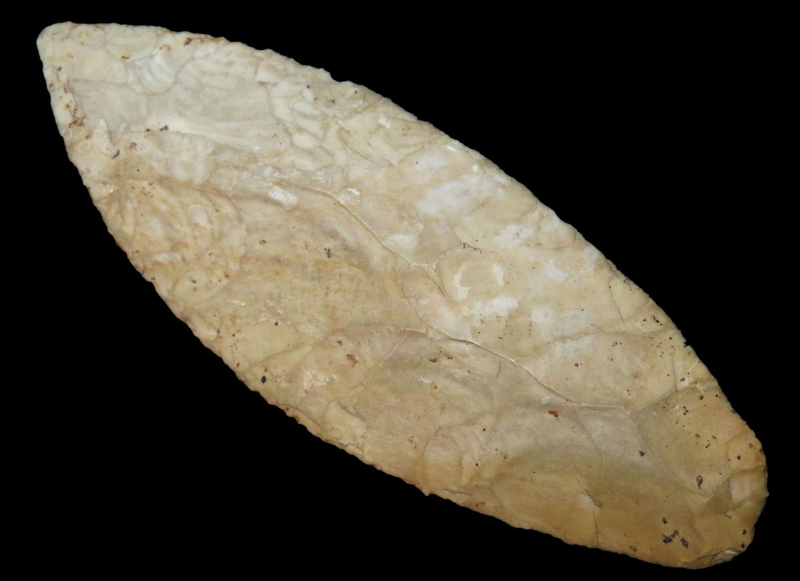 4 1/2" EARLY OVOID KNIFE, DICKEY & DAVIS G10 COA, BROWN COUNTY ILLINOIS, GREAT EARLY FLAKING, HEAVY (1 of 8)