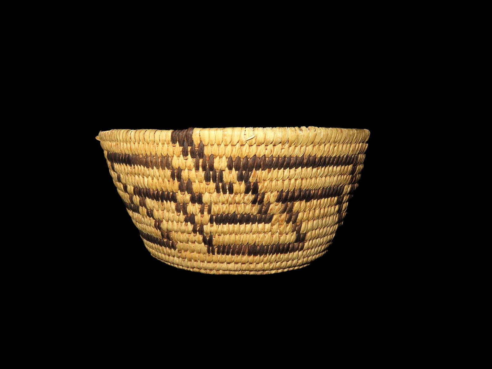 7" x 3 1/4" PIMA BASKET, HAND WOVEN, FROM THE AMERICAN SOUTHWEST, NICE TIGHT WEAVING, NO HOLES OR (1 of 6)