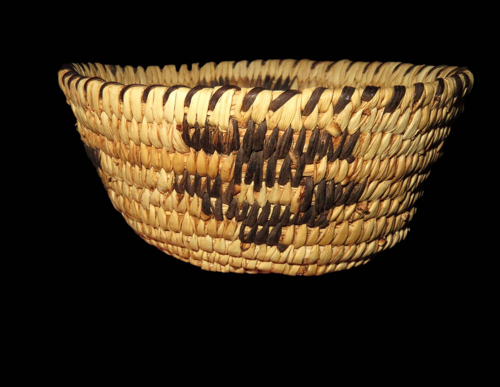 5" x 2 1/4" PIMA BASKET, HAND WOVEN, FROM THE AMERICAN SOUTHWEST, NICE TIGHT WEAVING, NO HOLES OR (1 of 6)