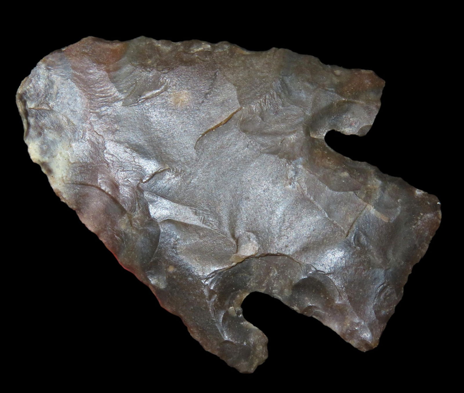 1 15/16" TRANSLUCENT CALF CREEK, LAMAR CO. TEXAS, FOUND NEAR THE SULPHUR RIVER, EX GREG PERINO: 1 15/16" TRANSLUCENT CALF CREEK, LAMAR CO. TEXAS, FOUND NEAR THE SULPHUR RIVER, EX GREG PERINO COLLECTION, COMES WITH LETTER OF PREVENANCE