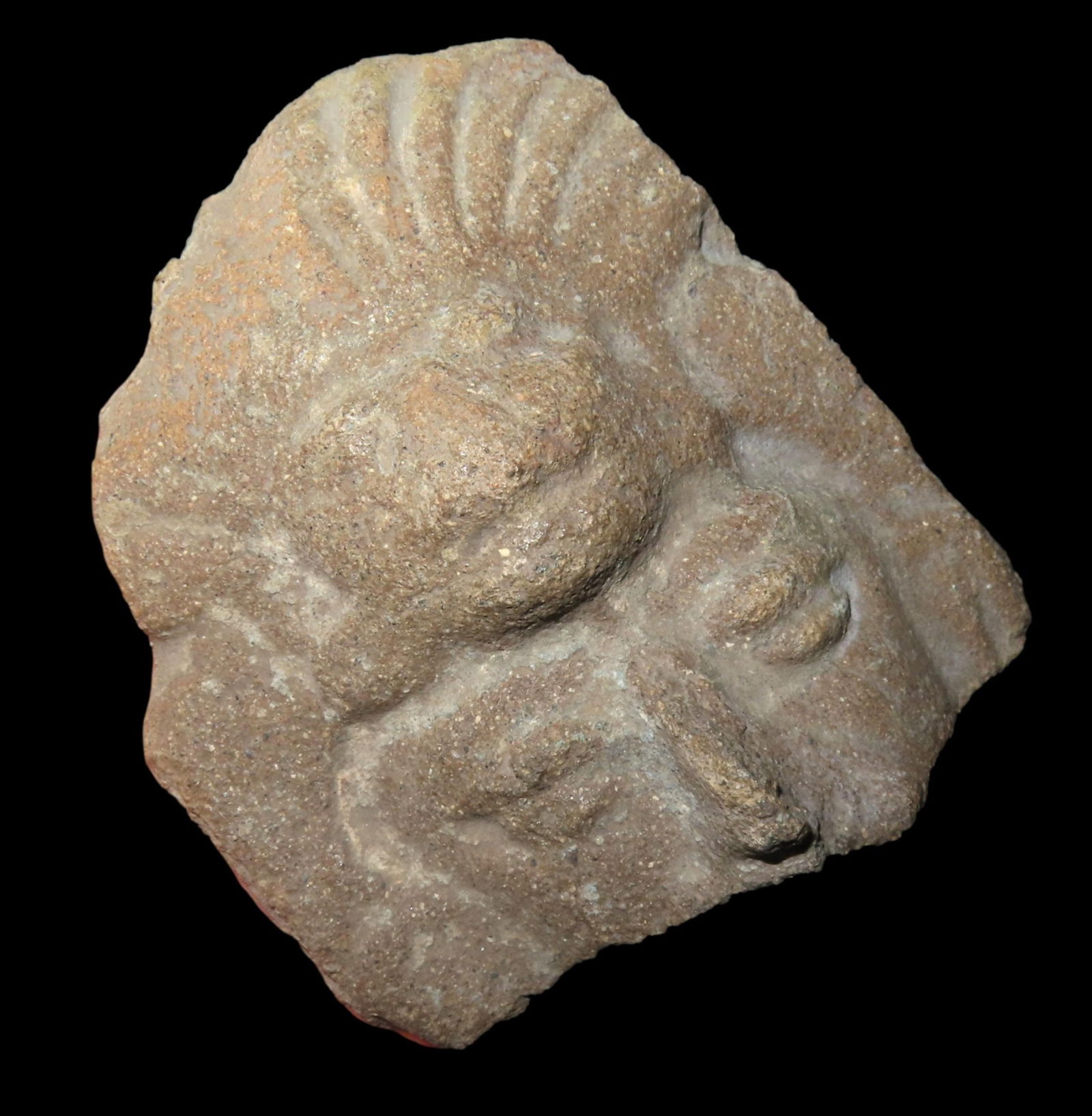 LARGE DETAILED AZTEC HUMAN HEAD OFF A LARGER FIGURE, VERY NICE DESIGN, GIVES A GLIMPSE INTO WHAT (1 of 6)