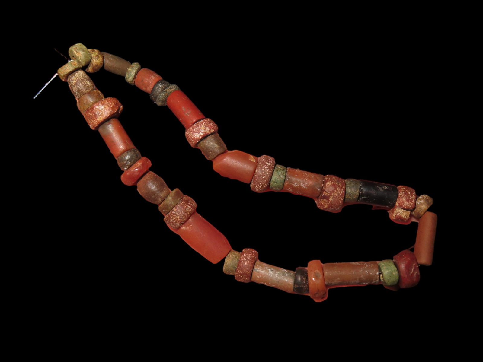 BEAUTIFUL STRAND OF TAIRONA QUARTZ, STONE, & JASPER DRILLED BEADS, GREAT COLORFUL EXAMPLES, WELL (1 of 3)