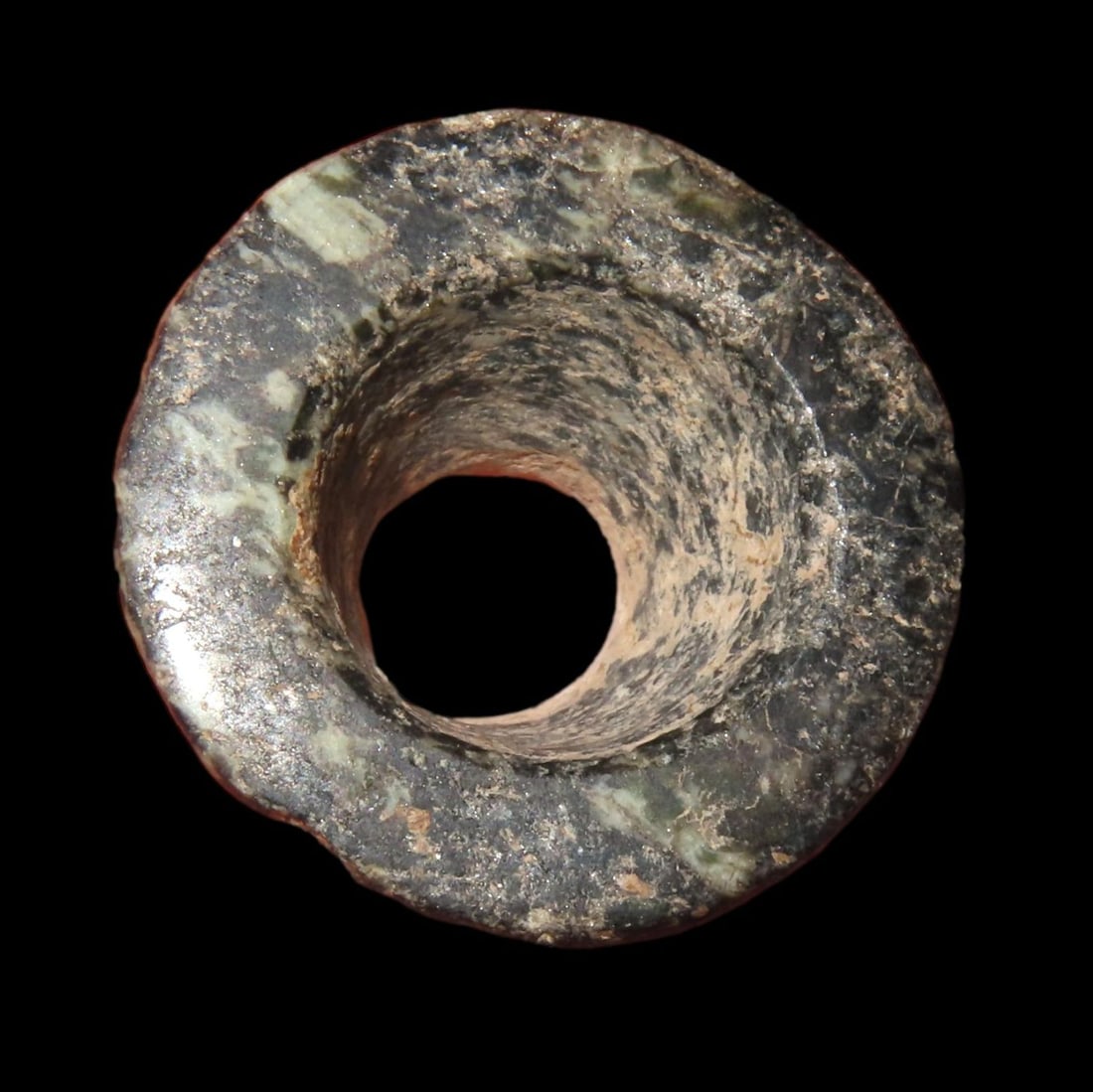 1 5/16" PRECOLUMBIAN MAYAN JADEITE EAR SPOOL / FLARE FROM  MEXICO, EX DR HARNER COLLECTION (1 of 6)