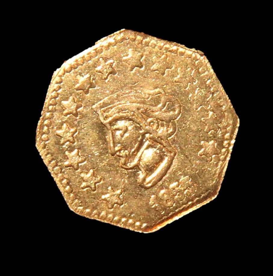 1855 CALIFORNIA GOLD RUSH ERA TOKEN / COIN, GOLD CONTENT UNKNOWN (1 of 3)