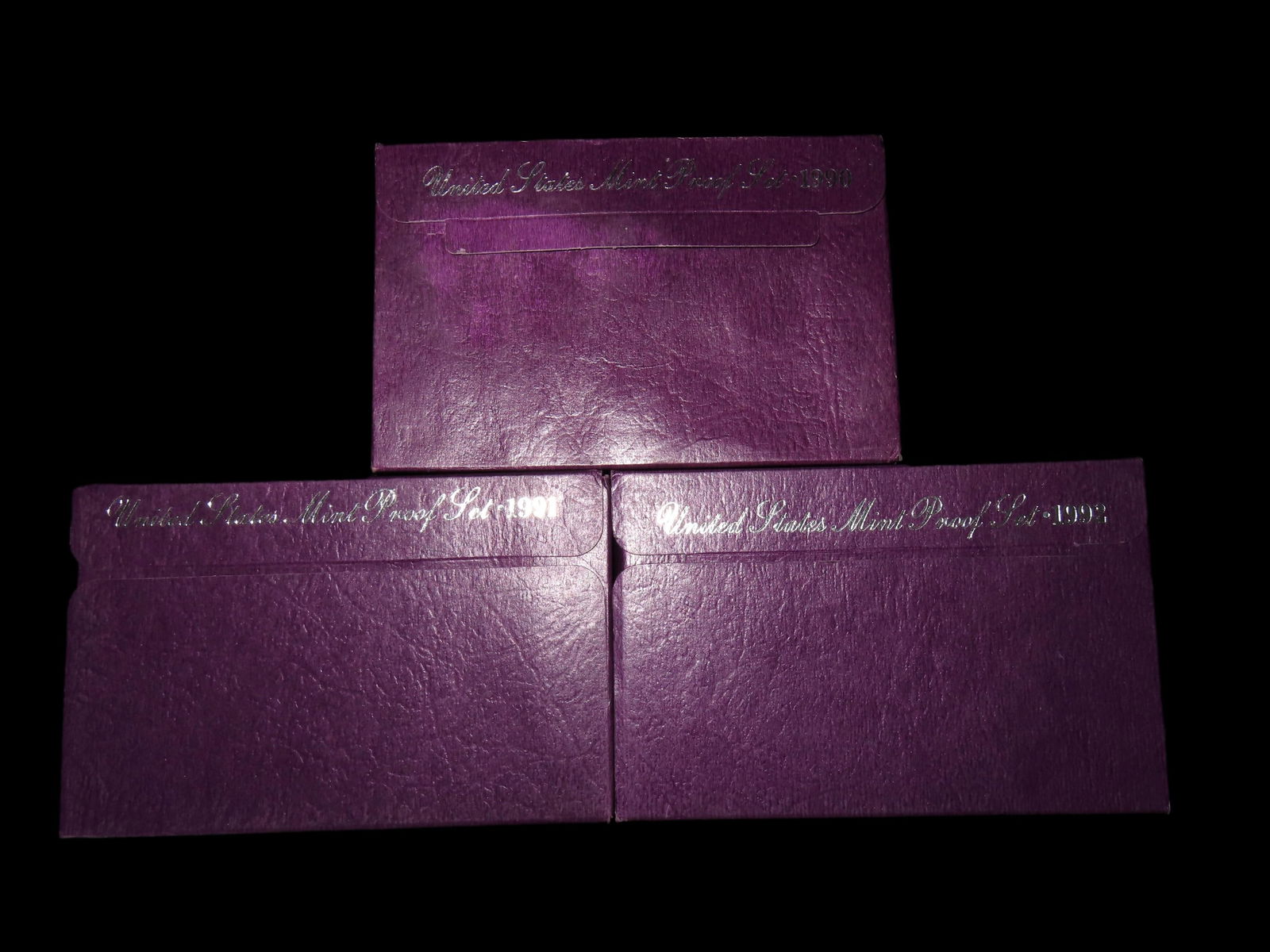 LOT OF 3 US PROOF SETS, 1990, 1991, & 1992, 15 TOTAL COINS ALL IN ORIGINAL SEALED HOUSING BY THE (1 of 3)