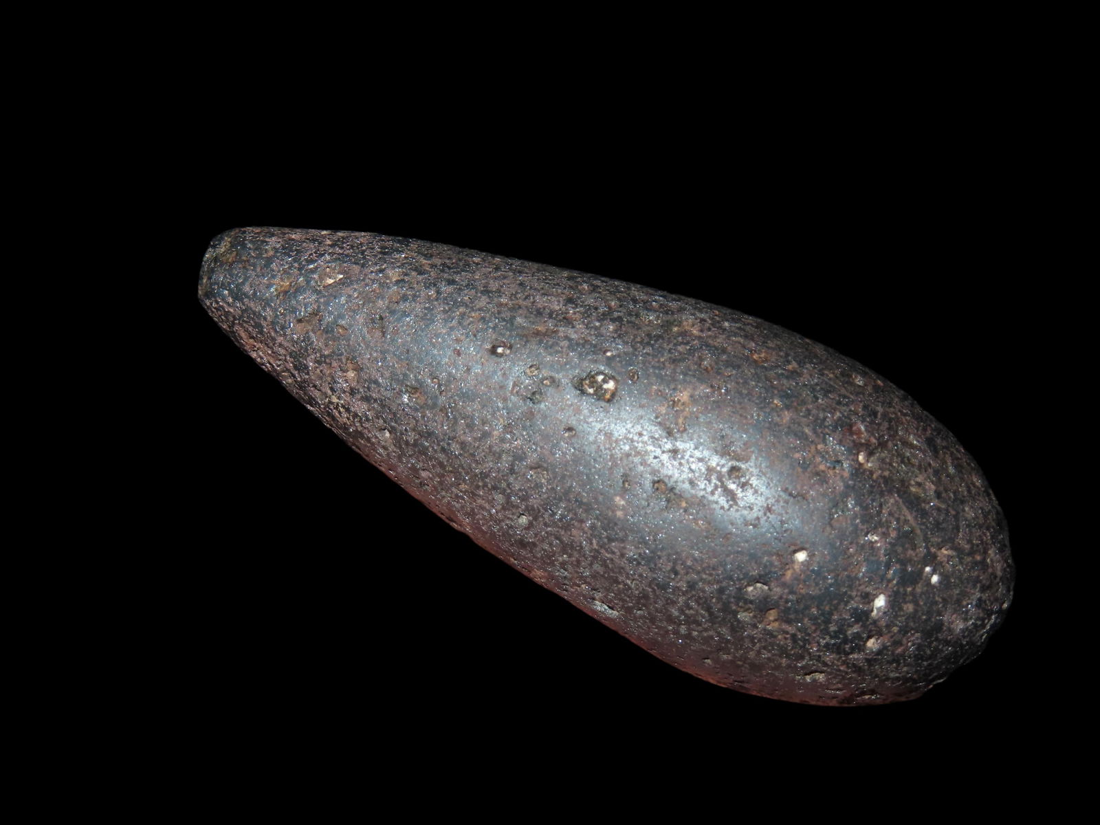 3 3/8" Nicely Polished Sack Plummet, found in Greene Co., Illinois (1 of 6)