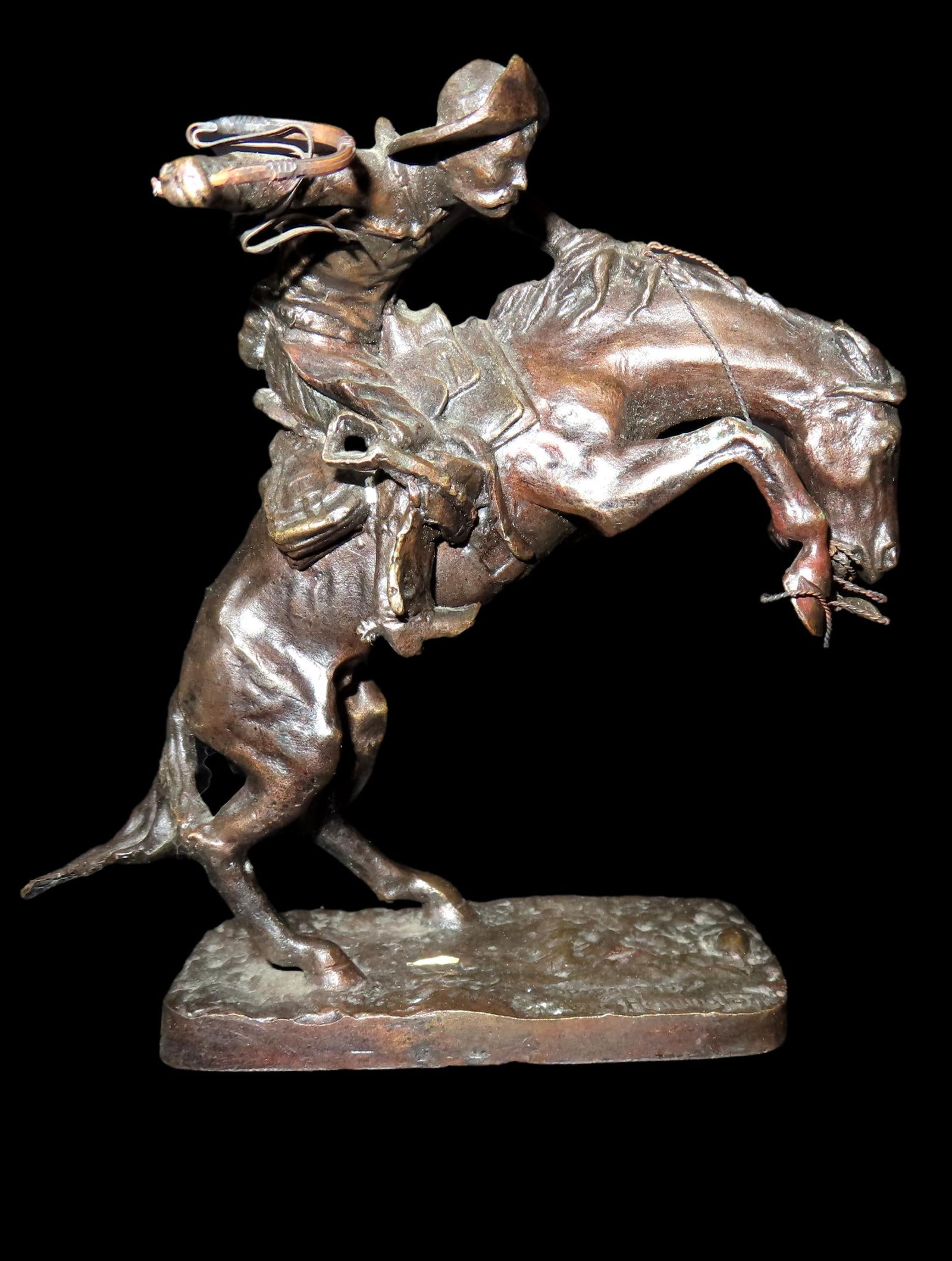 1988 Fredric Remington Cast Sculpture, "The Bronco Buster", 6 1/2" by Franklin Mint (1 of 6)