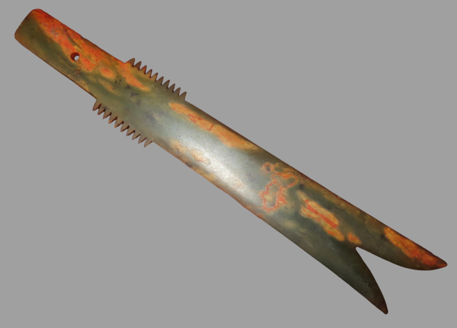 12 7/8"  Ceremonial/Ritual Jade Amulet/Pendant,  Chinese Neolithic Period, Liang Zhu Culture ca. (1 of 4)