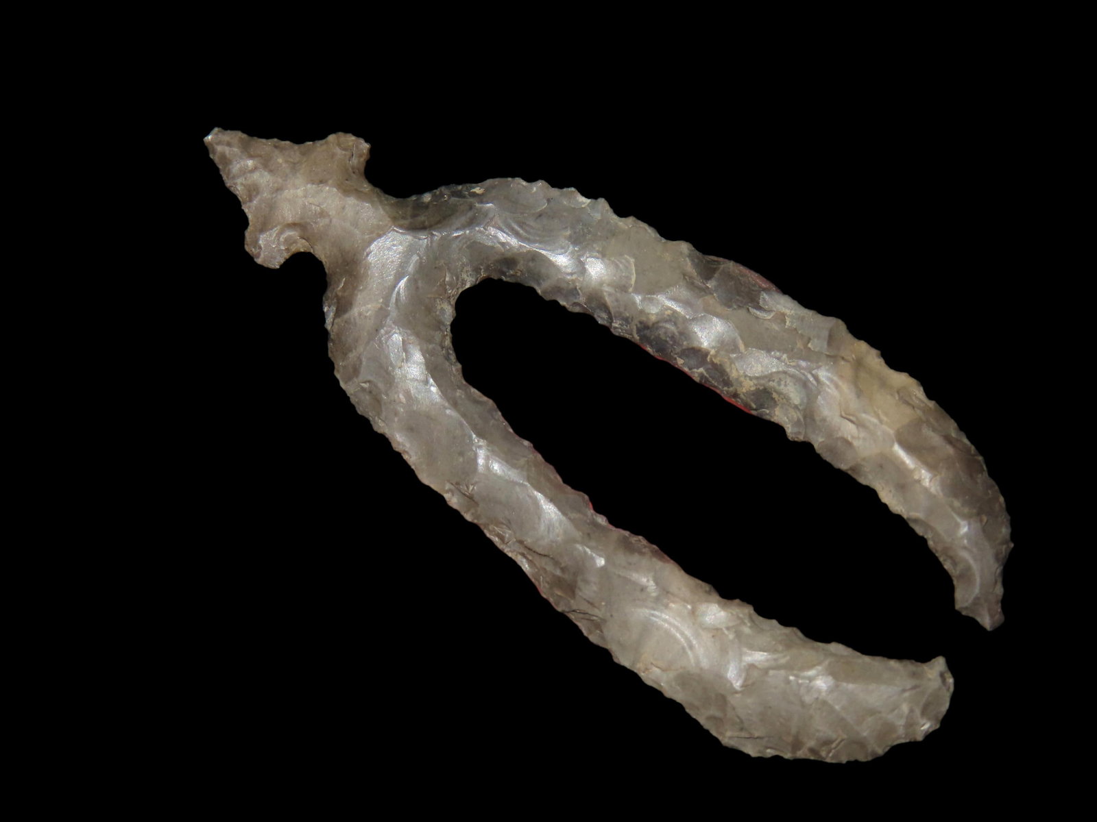 2 1/8" Tussinger Eccentric, circa 1920-1930, This chert eccentric biface was made by the Wyandot (1 of 6)