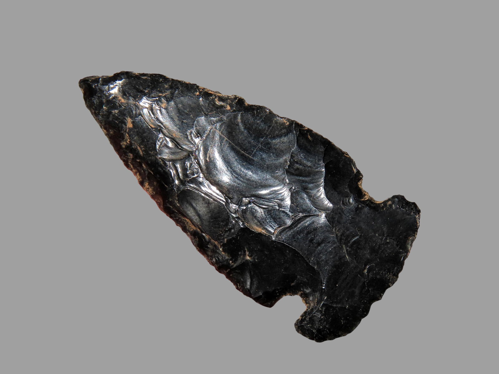 Pre-Colombian Obsidian Arrowhead, found in Guatemala, Ex Steve Burks Collection: Pre-Colombian Obsidian Arrowhead, found in Guatemala, Ex Steve Burks Collection