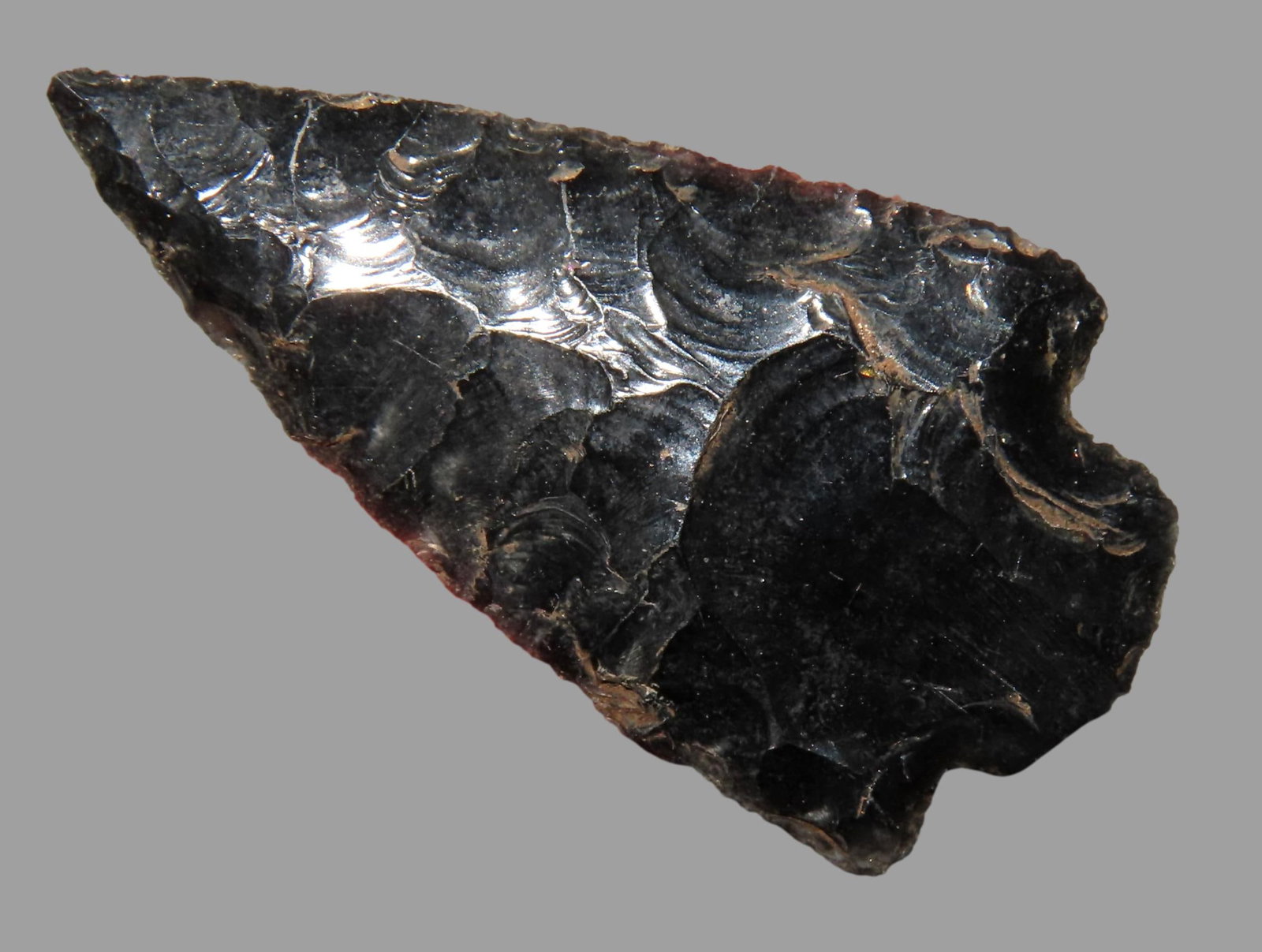 Pre-Colombian Obsidian Arrowhead, found in Guatemala, Ex Steve Burks Collection: Pre-Colombian Obsidian Arrowhead, found in Guatemala, Ex Steve Burks Collection