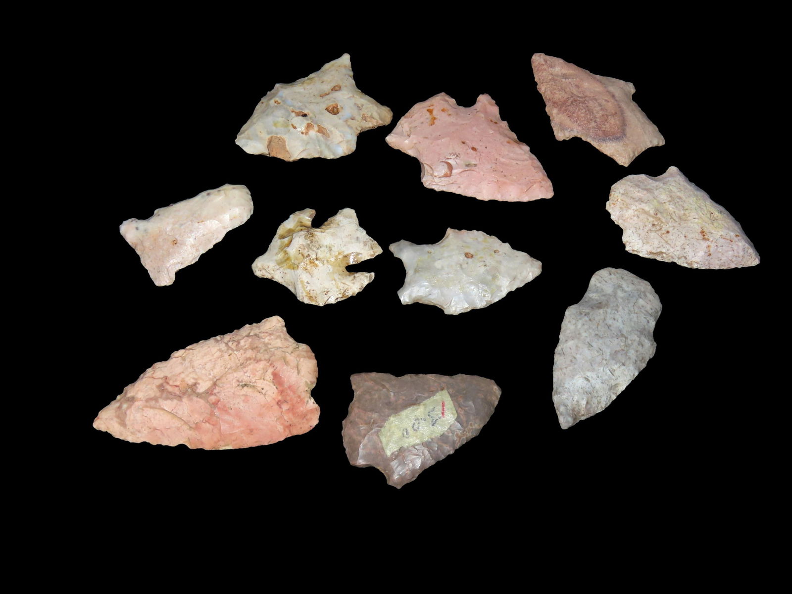 Grouping of Archaic and Woodland Points, found in the Midwest, Ex Brendan Hastings Collection: Grouping of Archaic and Woodland Points, found in the Midwest, Ex Brendan Hastings Collection