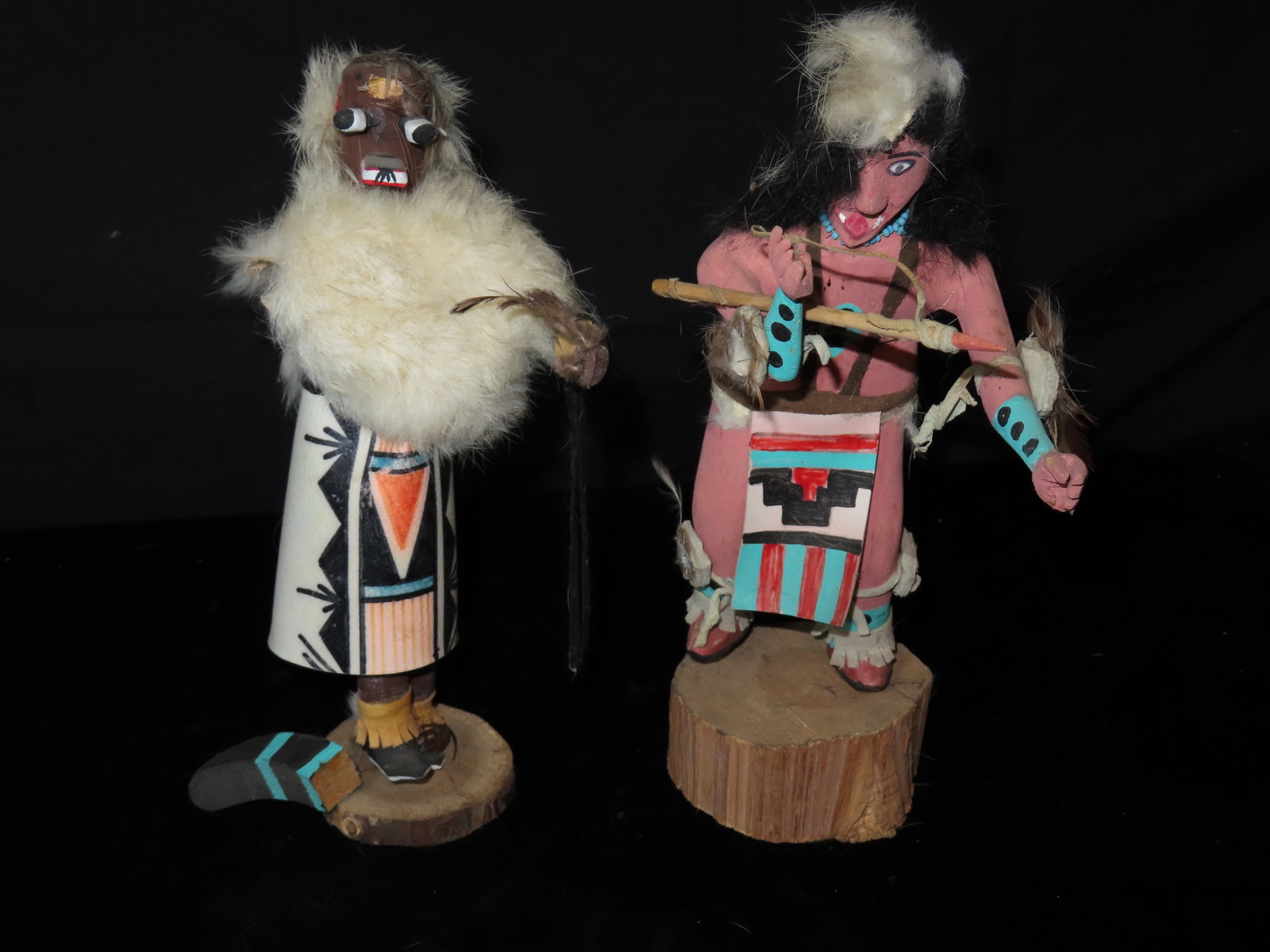 Set of 2 10" Kachina Dolls, signed: Set of 2 10" Kachina Dolls, signed