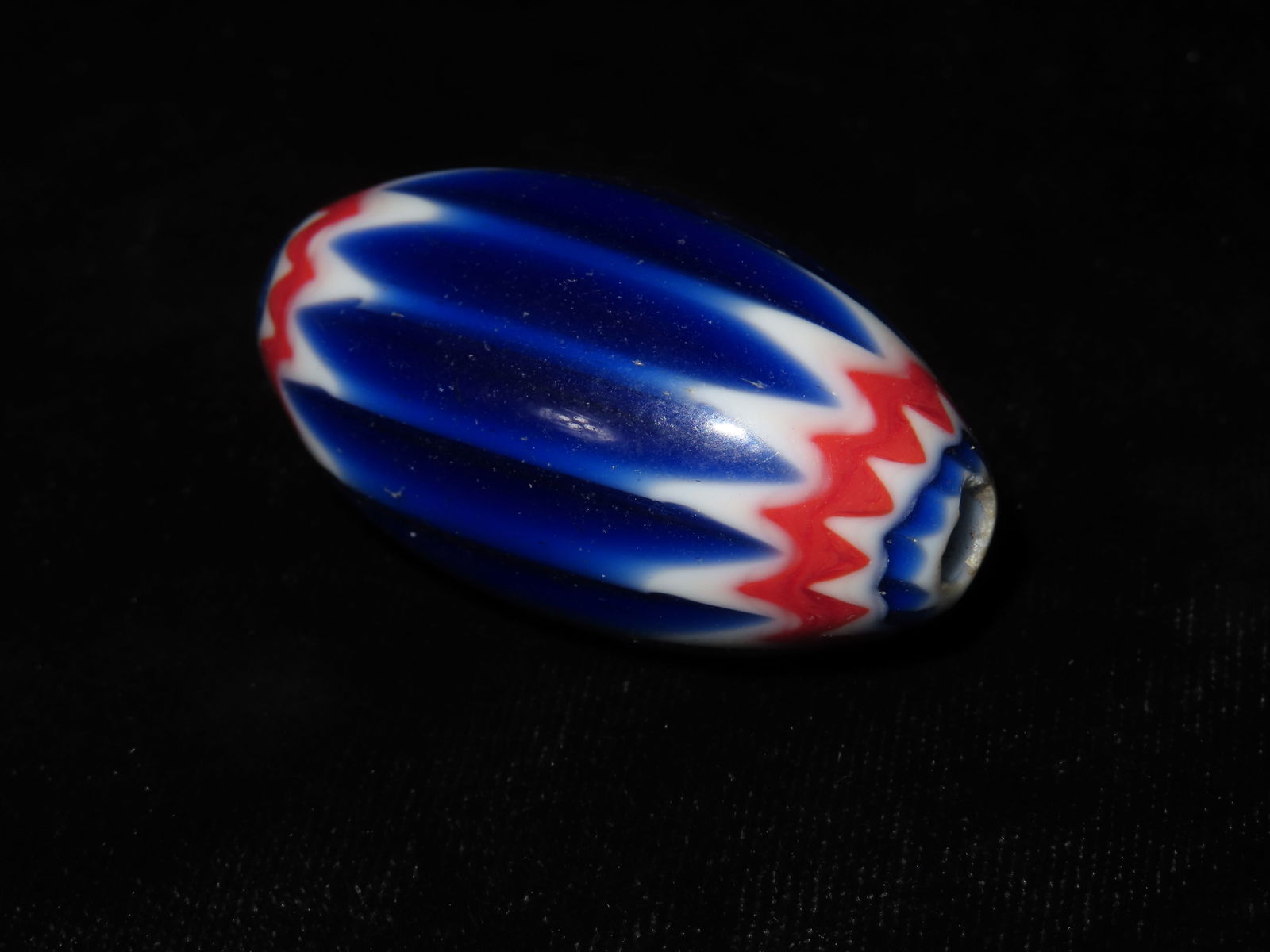 1 7/8" Blue Chevron Bead (1 of 3)