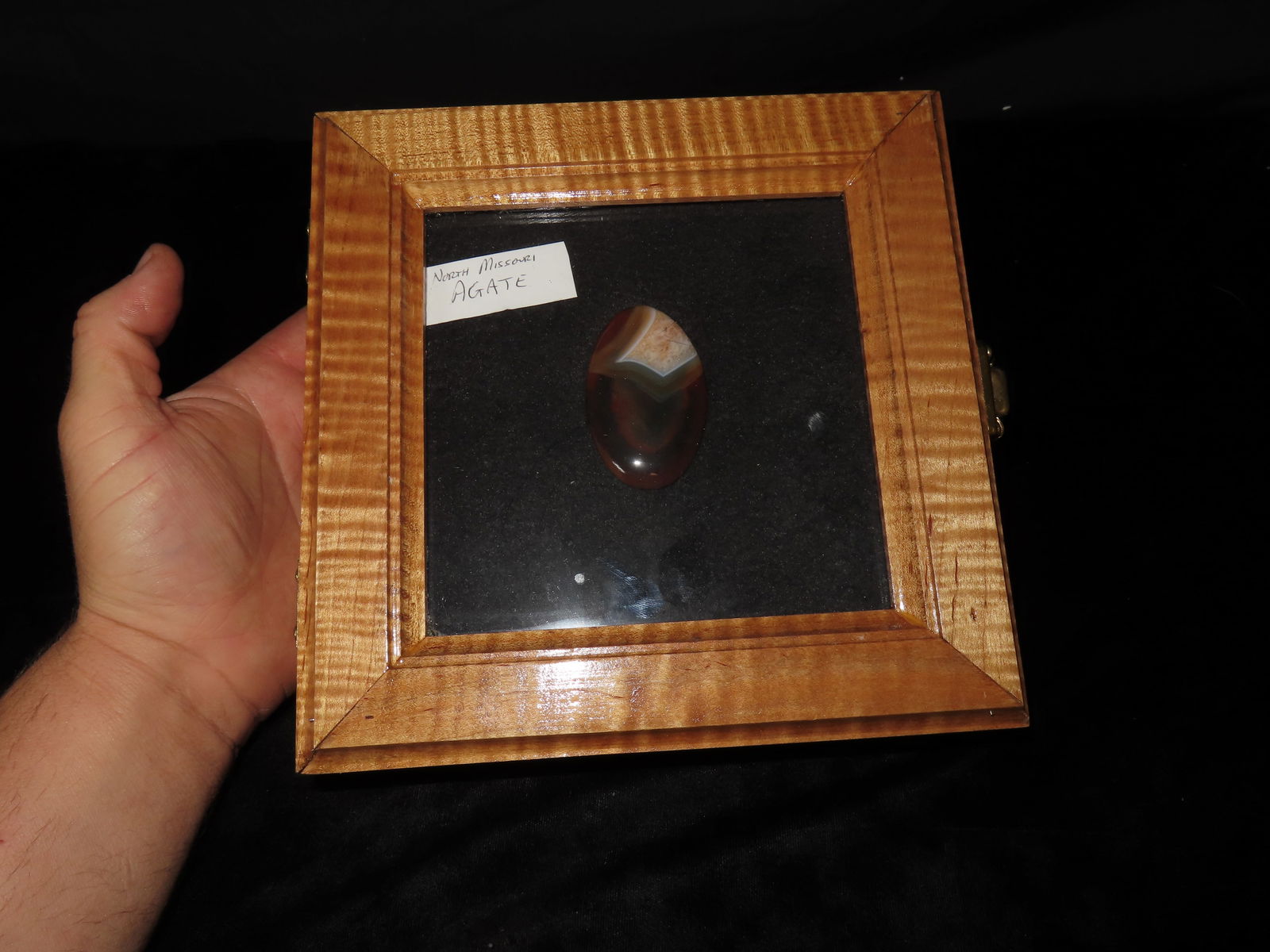 Gorgeous Highly Polished Agate Cabochon, in 8" x 8" frame, found in Northern Missouri: Gorgeous Highly Polished Agate Cabochon, in 8" x 8" frame, found in Northern Missouri