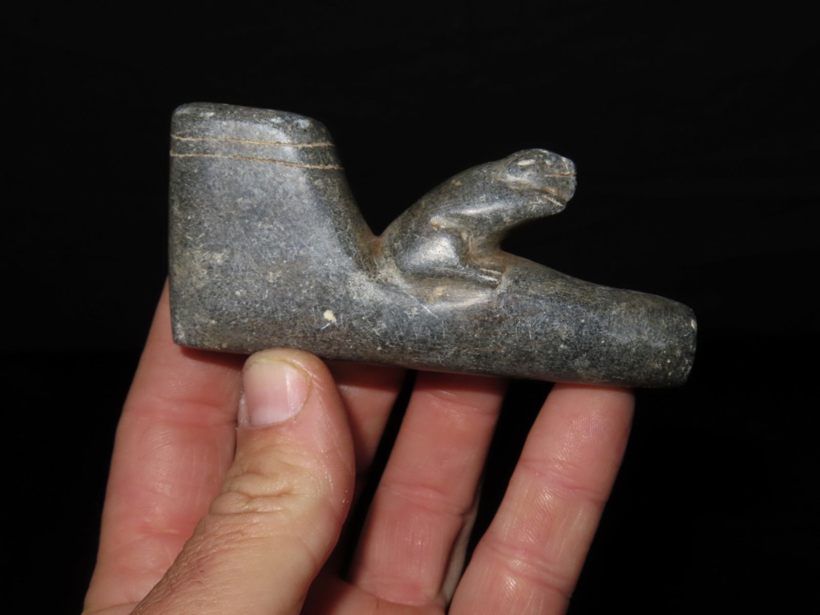 3 3/4" Frog Effigy Elbow Pipe ***REPRODUCTION*** (1 of 4)