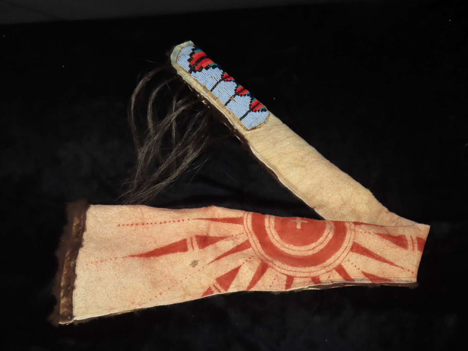 42" Leather Gun Case w/Horse Hair Tassels and Beadwork ***REPRODUCTION***: 42" Leather Gun Case w/Horse Hair Tassels and Beadwork ***REPRODUCTION***