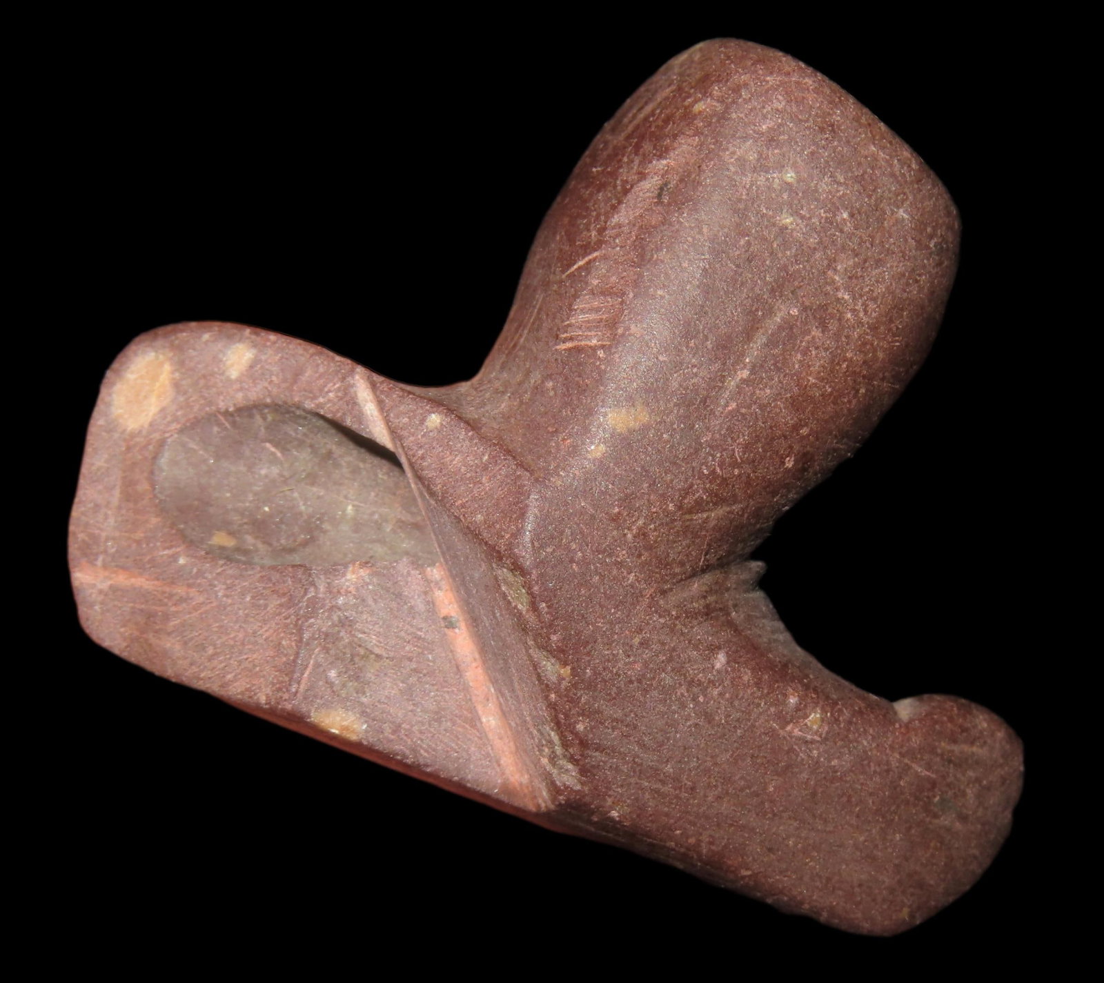 1 7/8" Historic Catlinite Pipe found in Ohio, Ex Bernard Blackwell, (1 of 5)