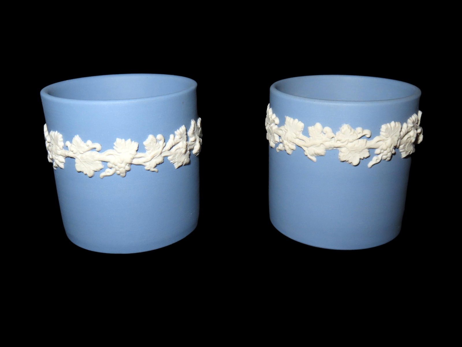 Vintage Wedgewood Blue Jasperware Cups, set of two (1 of 4)