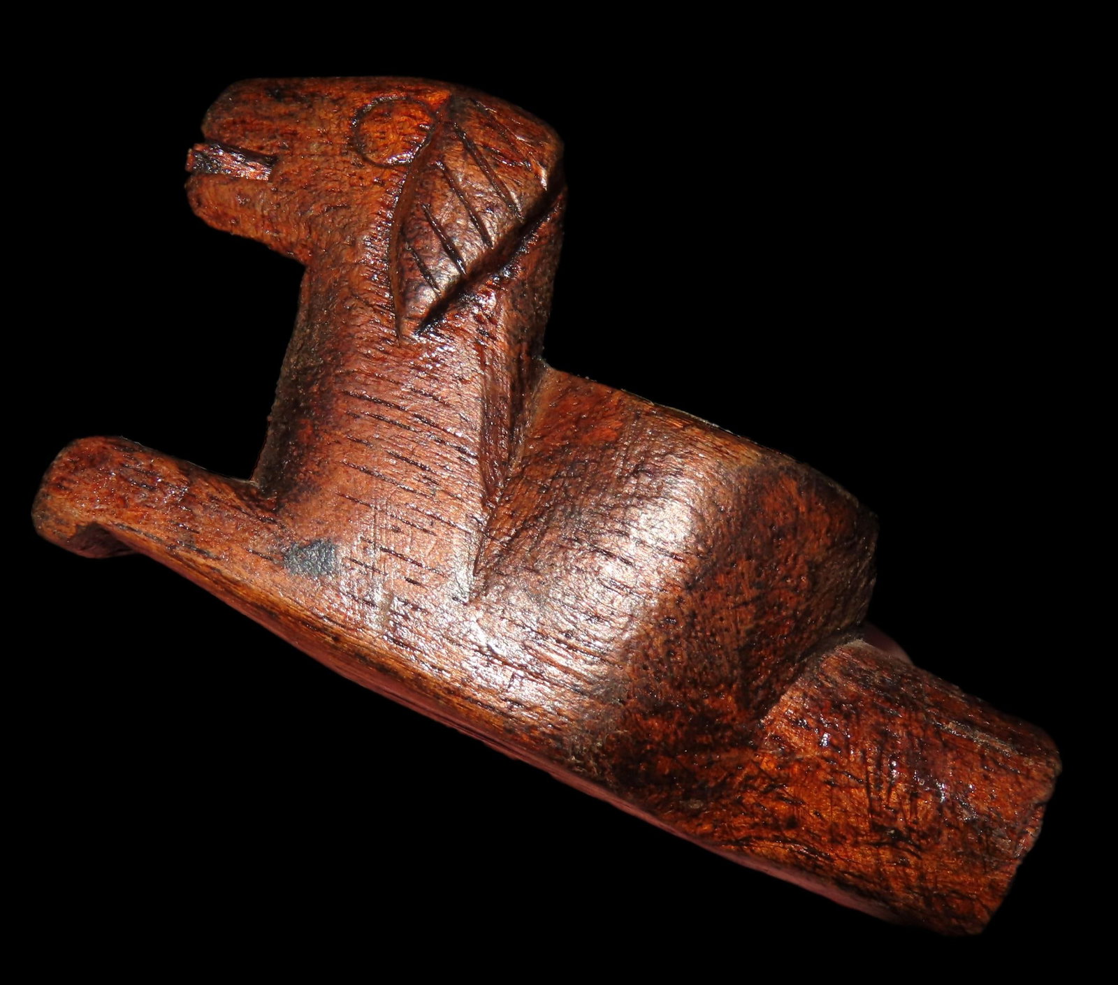 2 7/8' Hand Carved Wood Pipe from Peru (1 of 6)