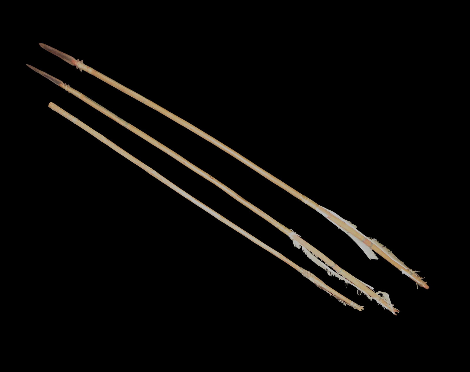 Lot of 3 Historic Plains Arrows, 2 with Metal Points , Ex Mitch Lewis Collection (1 of 4)