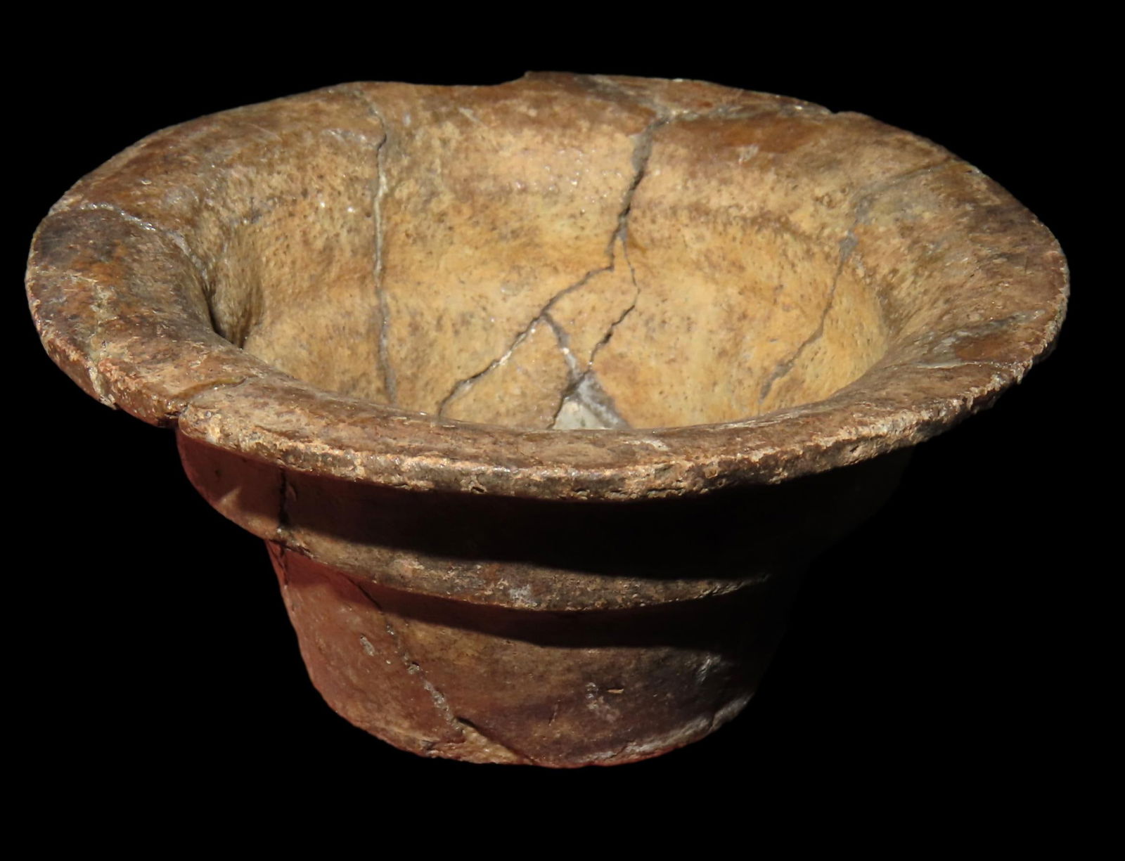 1 1/4" Miniature Caddo Pottery Vessel-broken and glued (1 of 7)