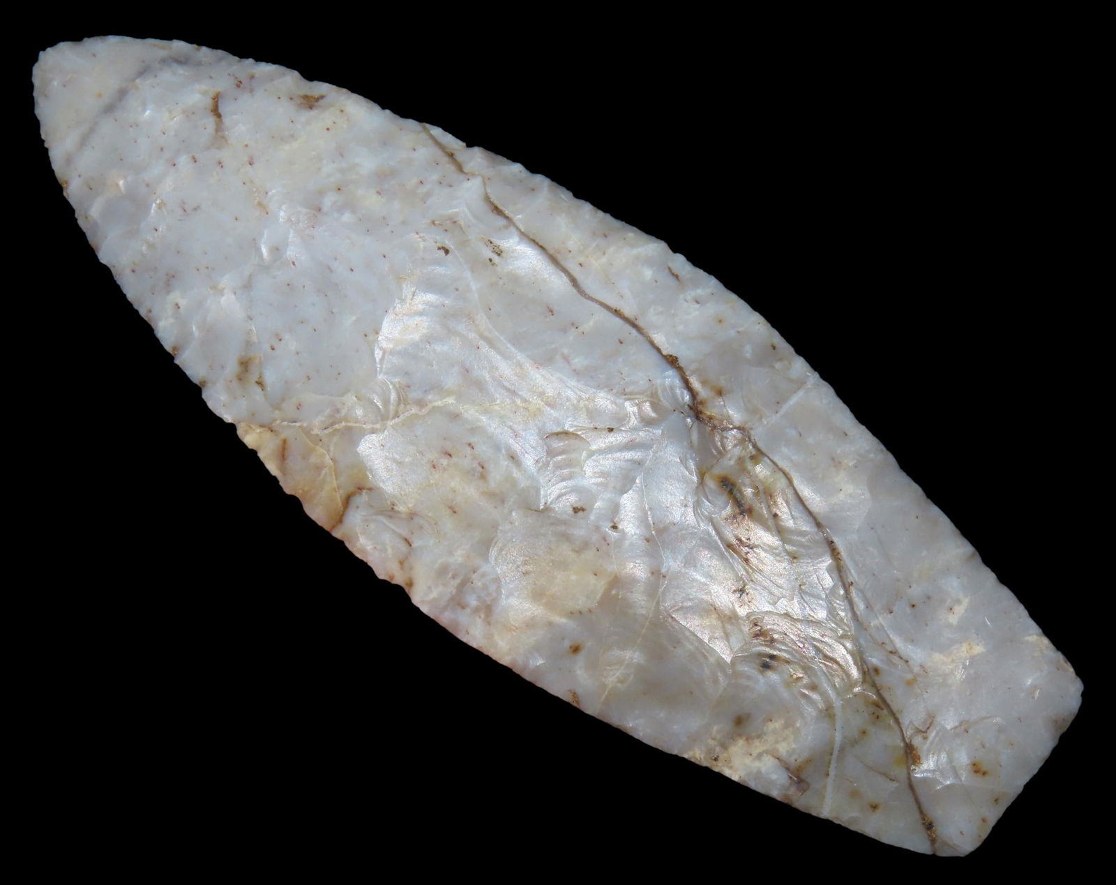 4 11/16" Paleo Lanceolate, Bennett COA, found in Marion Co., Ohio on the Kinsler Farm, Ex R.F.Kinsle (1 of 7)