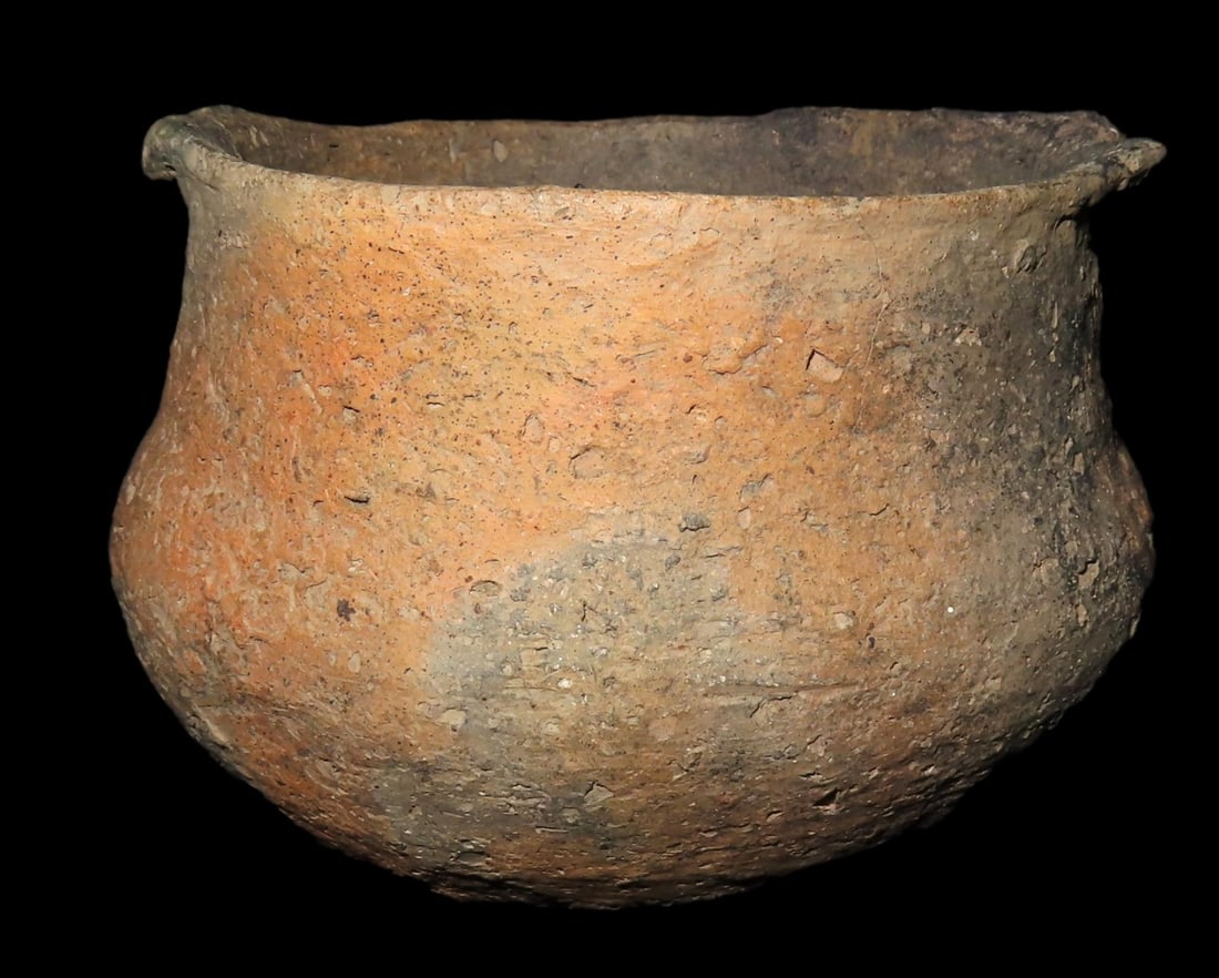 3 3/8" x 4" Jersey Bluff Pot, Grit-tempered, found at The Snyder Site, Calhoun Co., Illinois, Ex Gre (1 of 7)