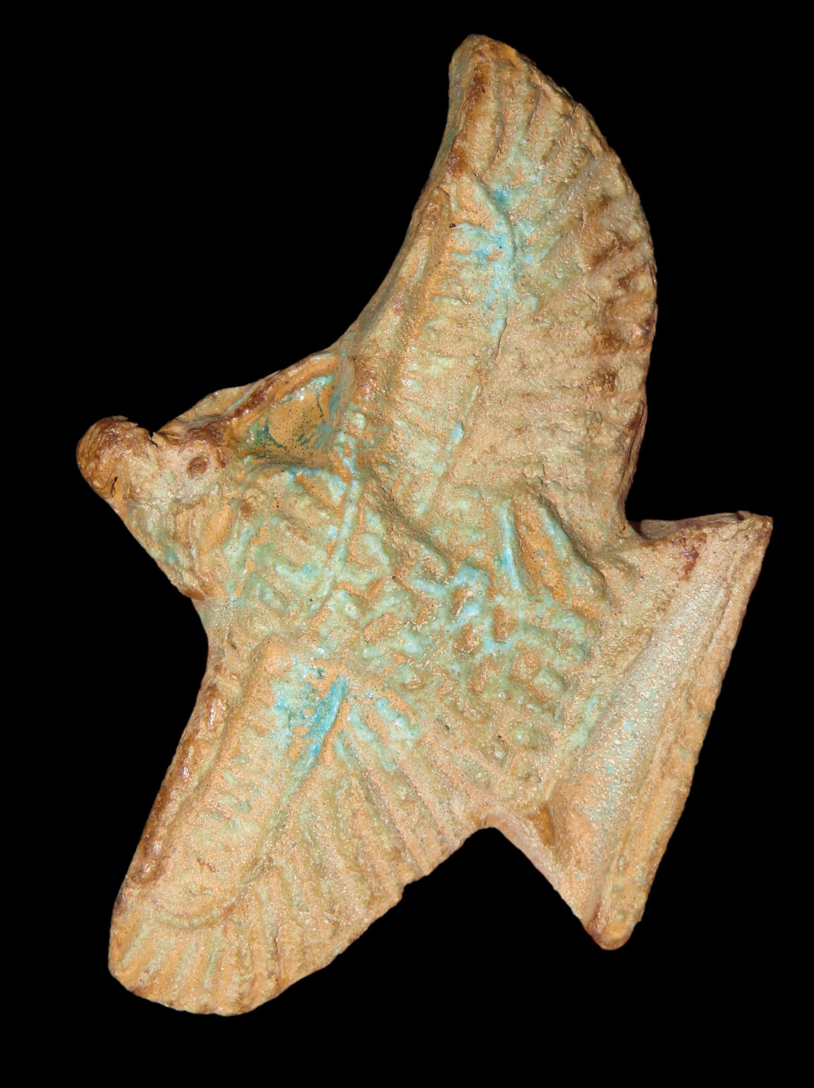 2 7/8" Egyptian Faience Amulet Depicting Isis & Ankh (1 of 6)