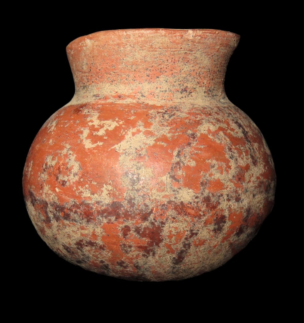 3 1/4" x 3 1/2" Pre-Columbian Polychrome Pottery Vessel, found in South America (1 of 6)