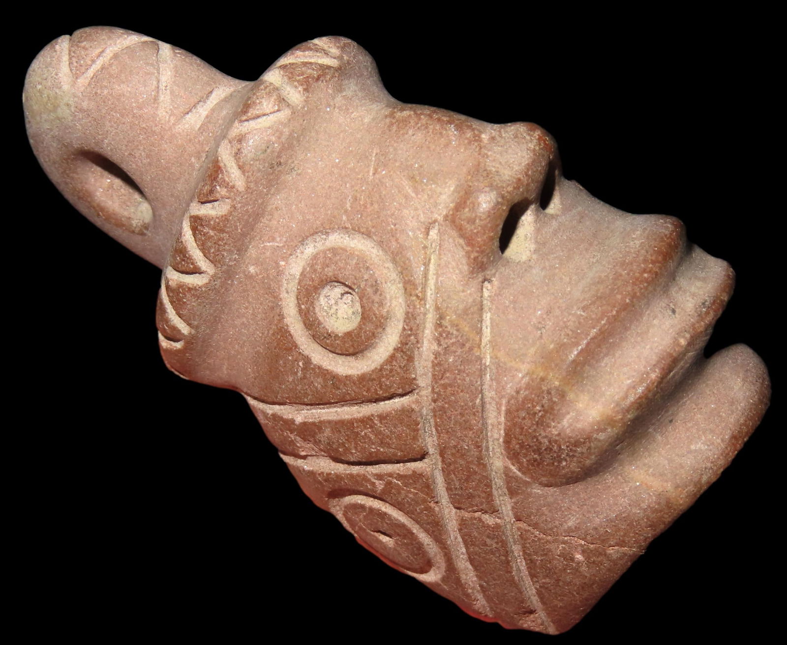 2 5/8" Pre-Columbian Head Effigy found in Costa Rica, Ex Jeff Sadowski Collection (1 of 6)