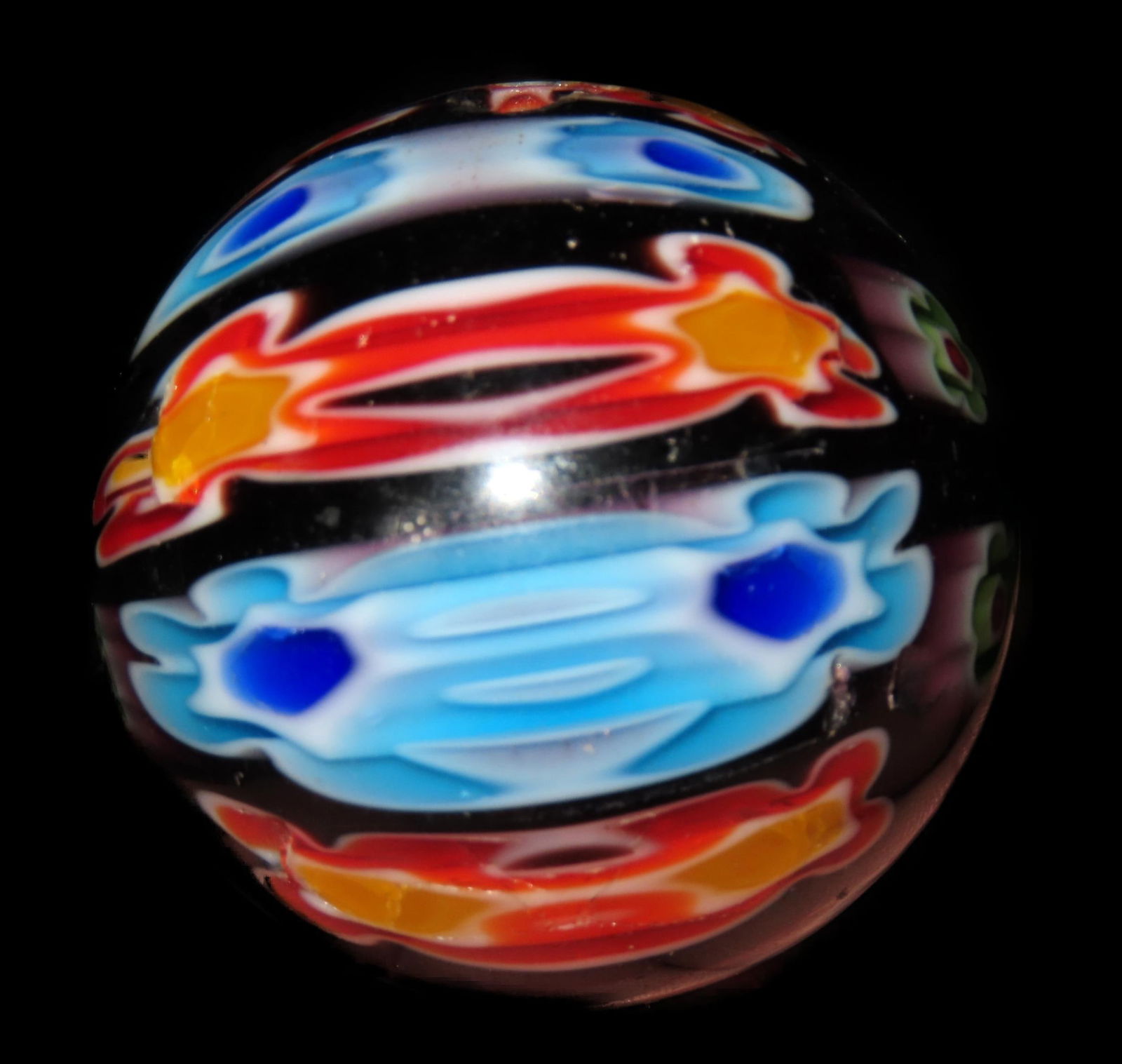 1 7/8" Antique Millefiori Glass Bead: 1 7/8" Antique Millefiori Glass Bead