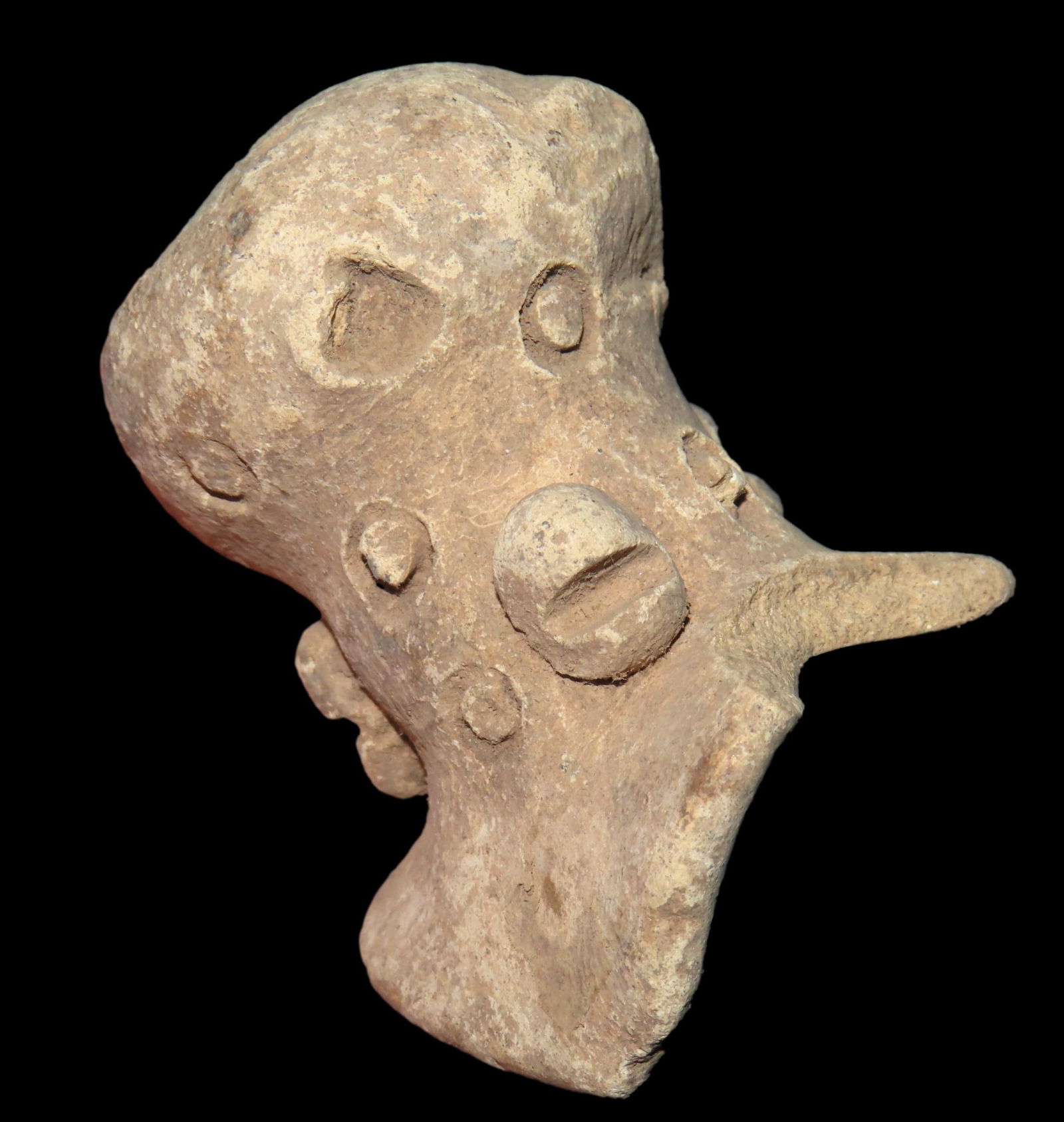 2" Pre-Columbian Pottery Effigy Vessel Top, found in South America, Ex Johnathan Johns Collection (1 of 8)