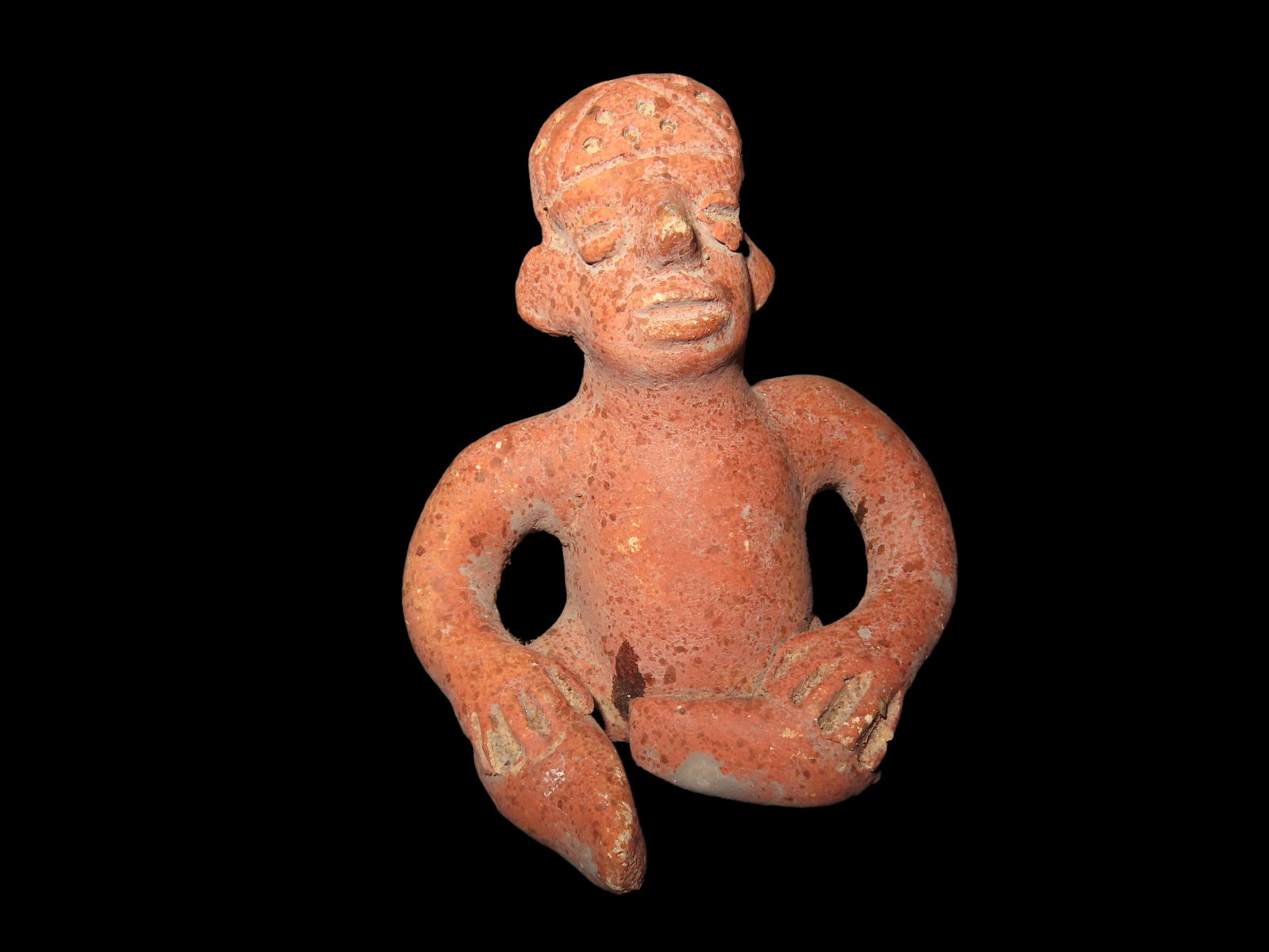 4 1/4" Pre-Columbian Pottery Human Effigy Figure, found in South America, Ex Johnathan Johns Collect (1 of 5)