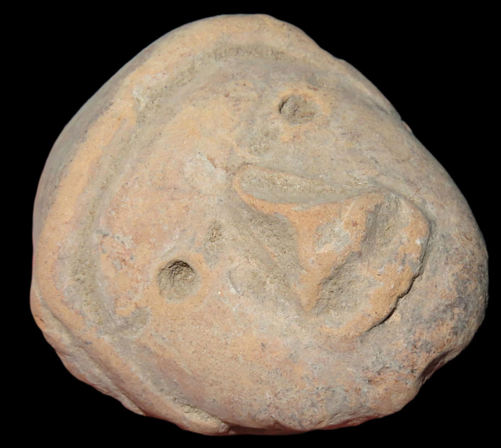 1 5/8" Pre-Columbian Pottery Effigy Head Ornament, found in South America, Ex Johnathan Johns Collec (1 of 5)