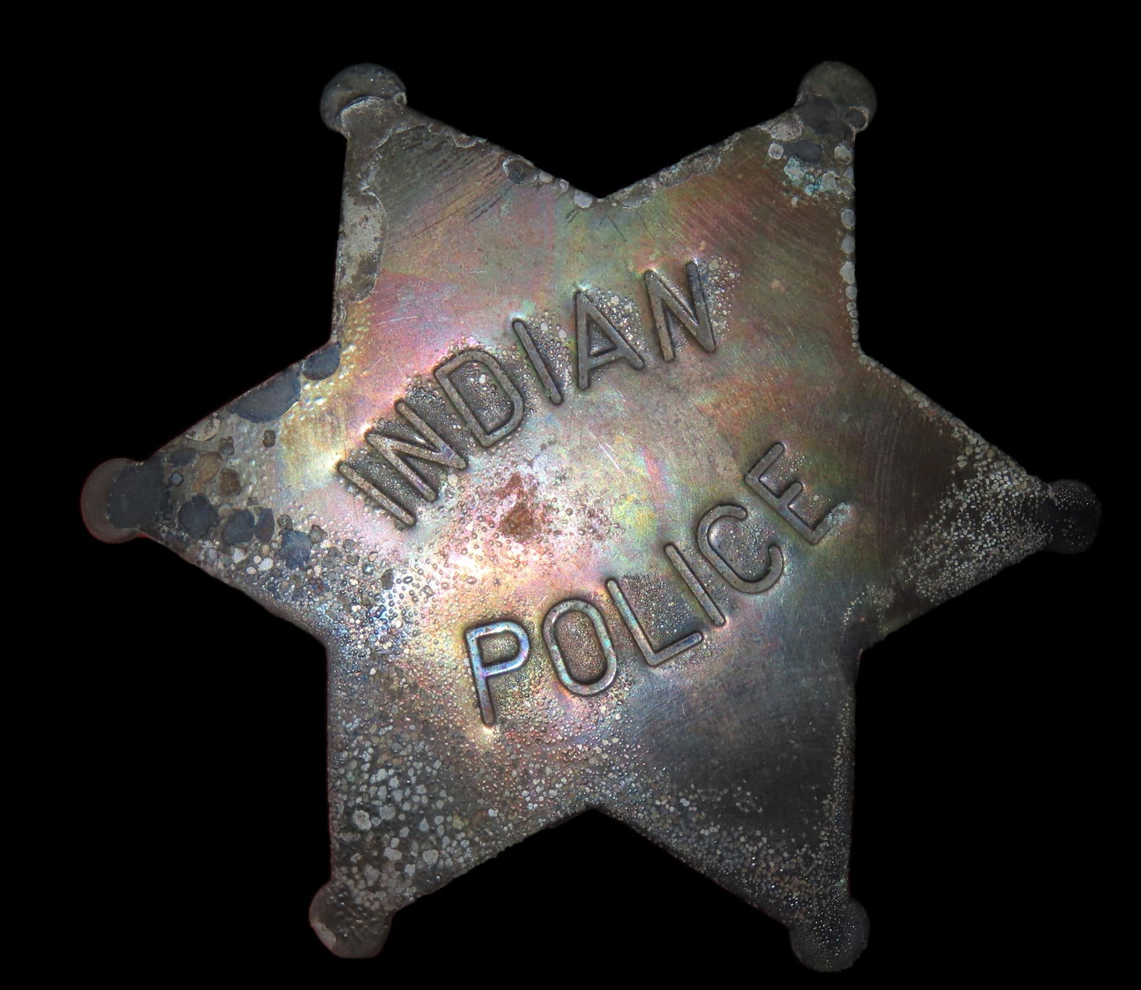 2 1/2" Indian Police Badge, Ex Johnathan Johns Collection (1 of 3)