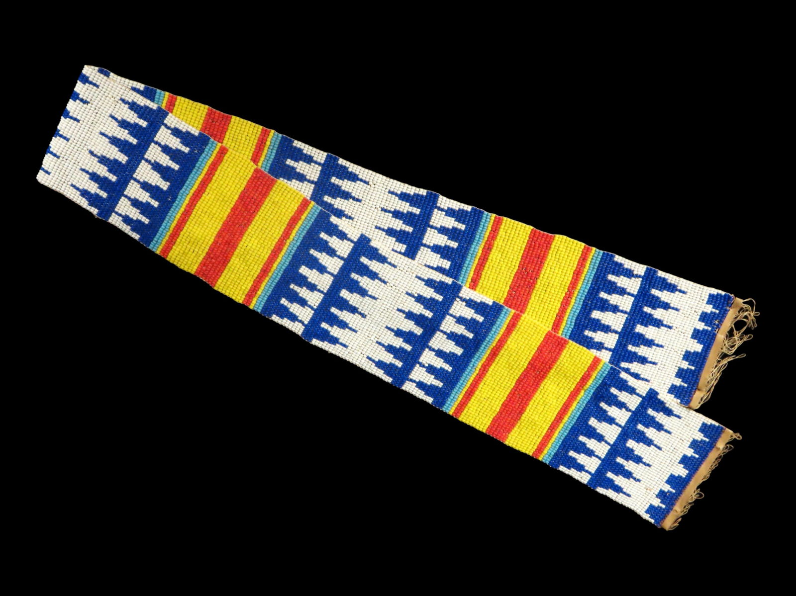 37" Beaded Sash once owned by Bob Hamm- Old West Gun Spinning Twirler and Blade Thrower: 37" Beaded Sash once owned by Bob Hamm- Old West Gun Spinning Twirler and Blade Thrower- and used in his exhibitions across the country.Robert "Bob" Hamm (1941-2022) was a 7-Time National and World Ch