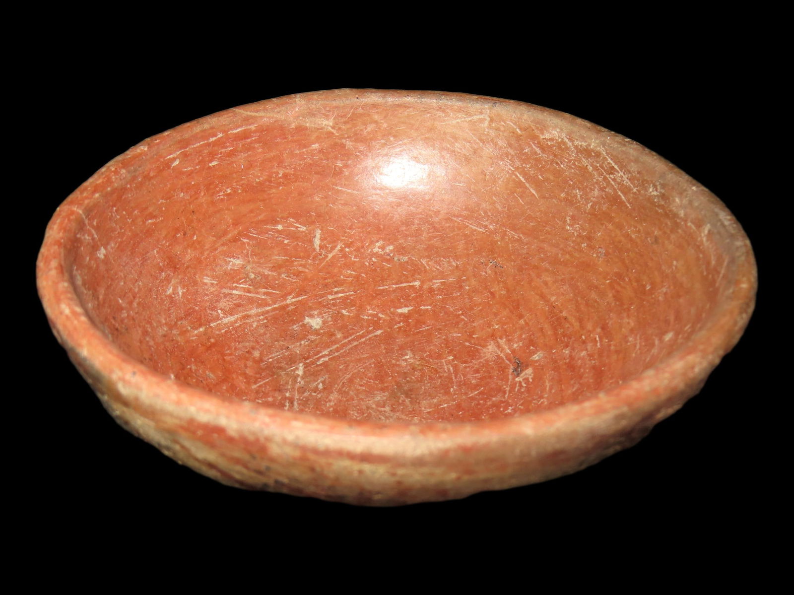 3 7/8" Diameter Solid Painted Pre Columbian Bowl (1 of 5)