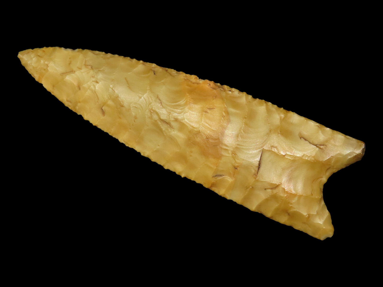 PHENOMENAL 4 1/8" SLOAN DALTON, GREENE COUNTY ILLINOIS, MOTLEY COA, IMPECCABLE FLAKING, EX FLOYD (1 of 5)